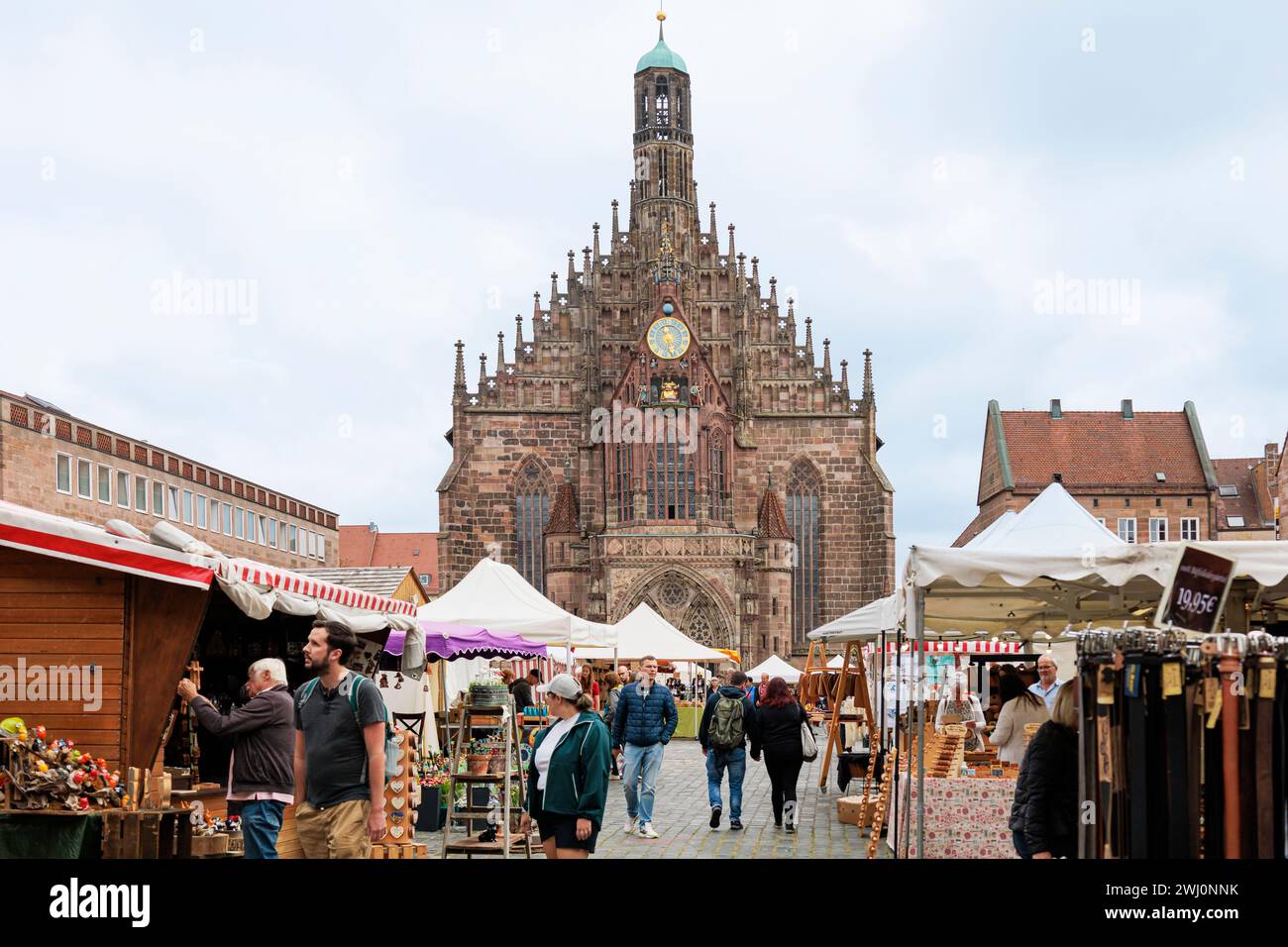 Nuremberg old town, main market with Frauenkirche Stock Photo