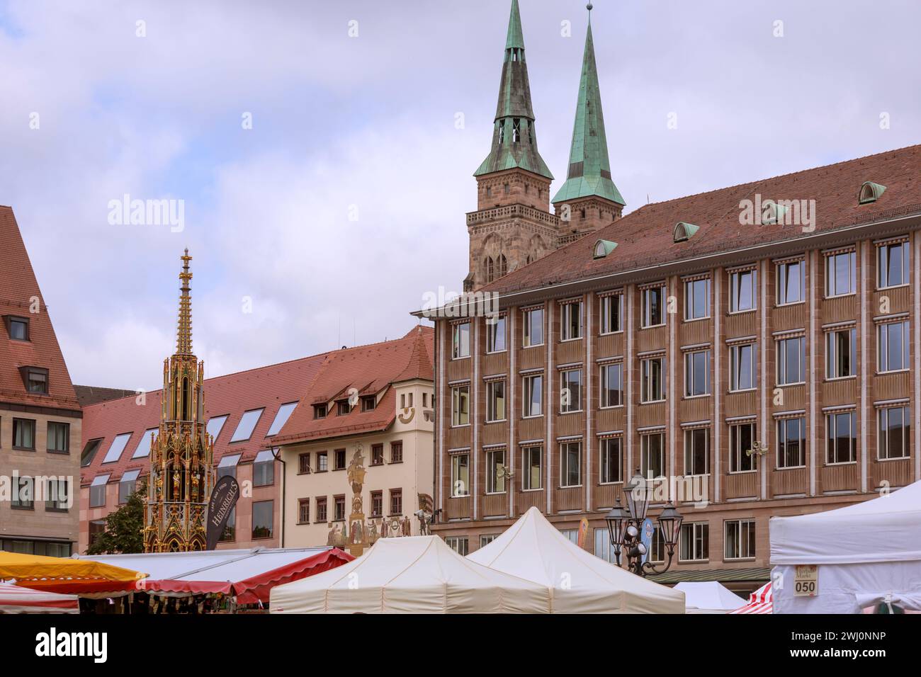 Nuremberg old town, main market, cityscape Stock Photo