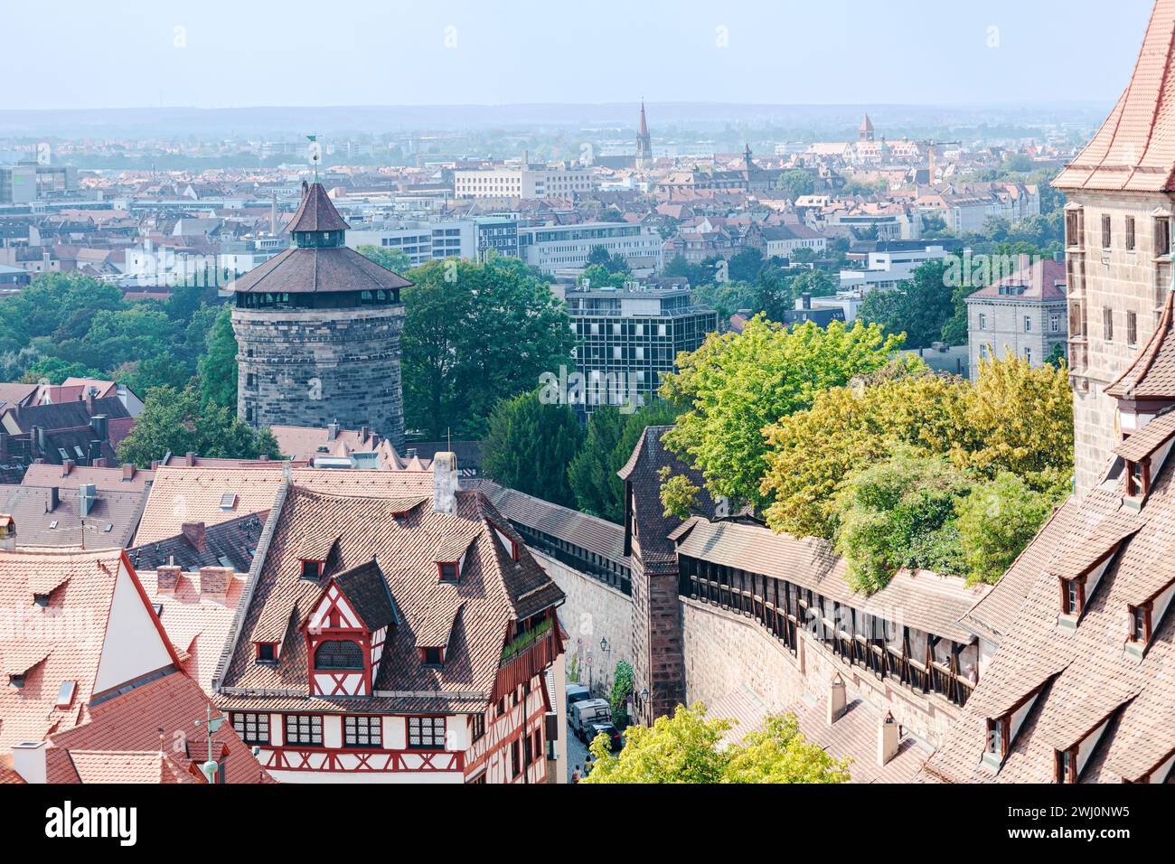 Nuremberg old town, view over the city Stock Photo