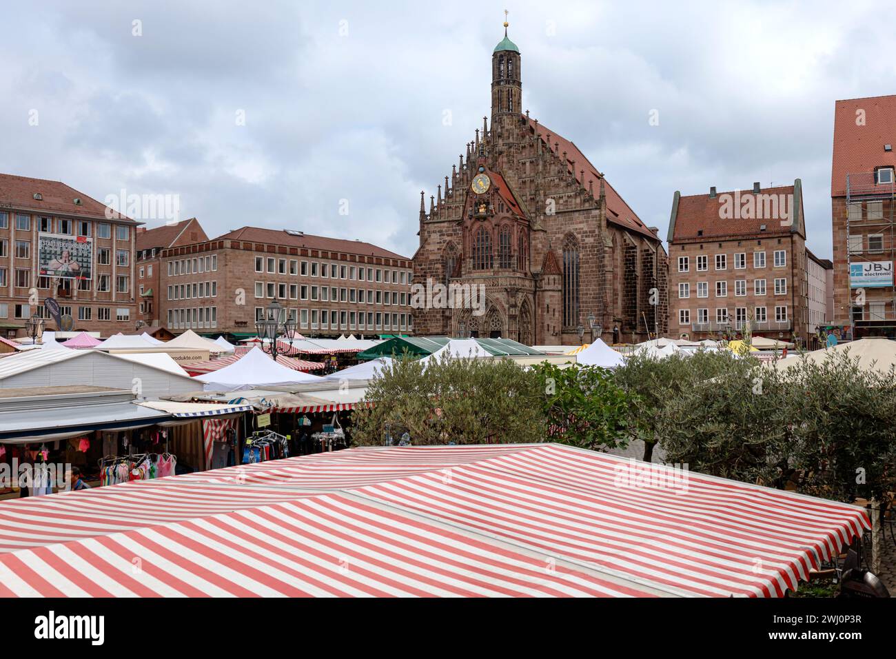 Nuremberg old town, main market Stock Photo