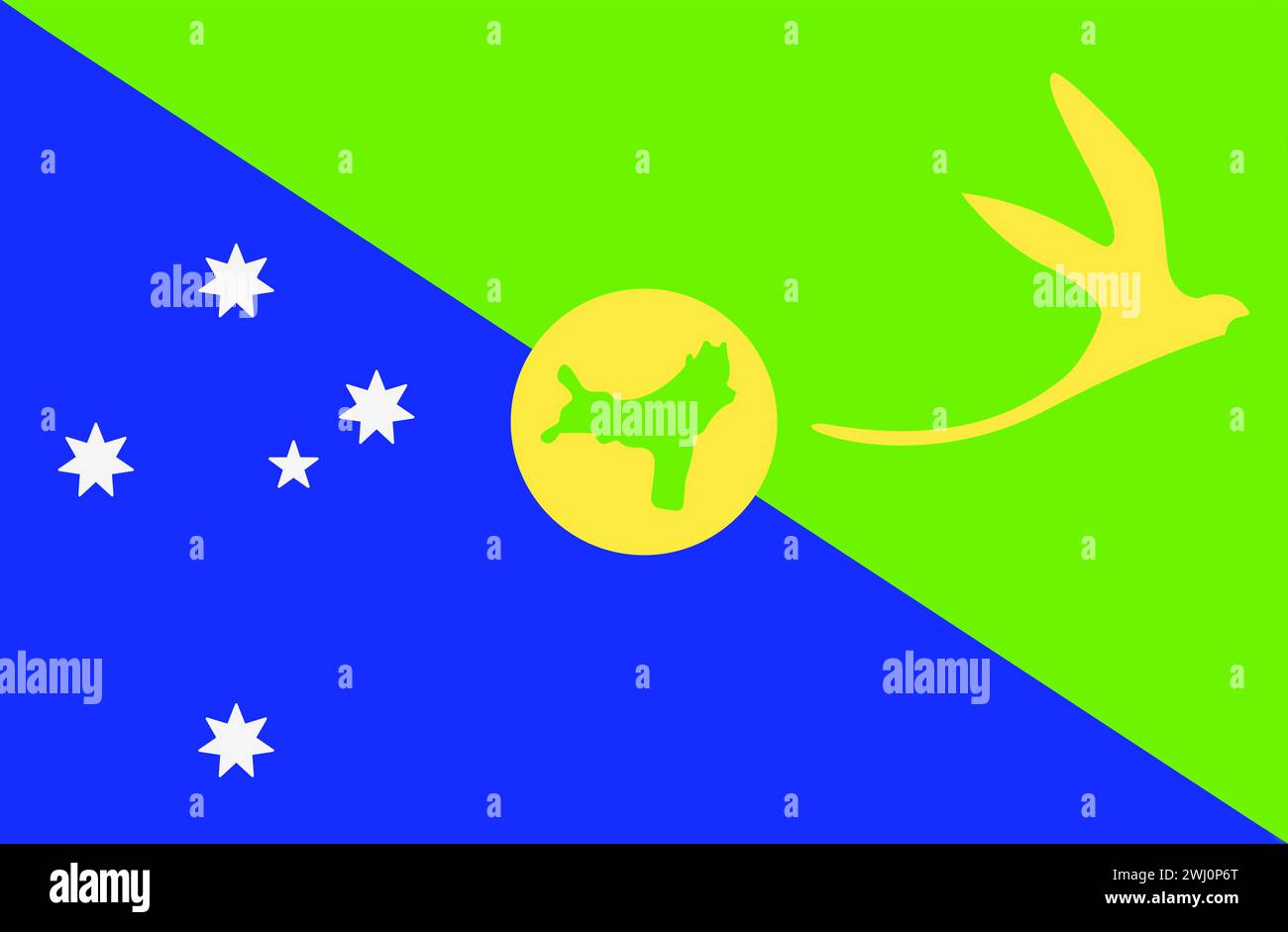 Flag of Christmas islands. National flag of Christmas islands. flag of island country on fabric surf Stock Photo
