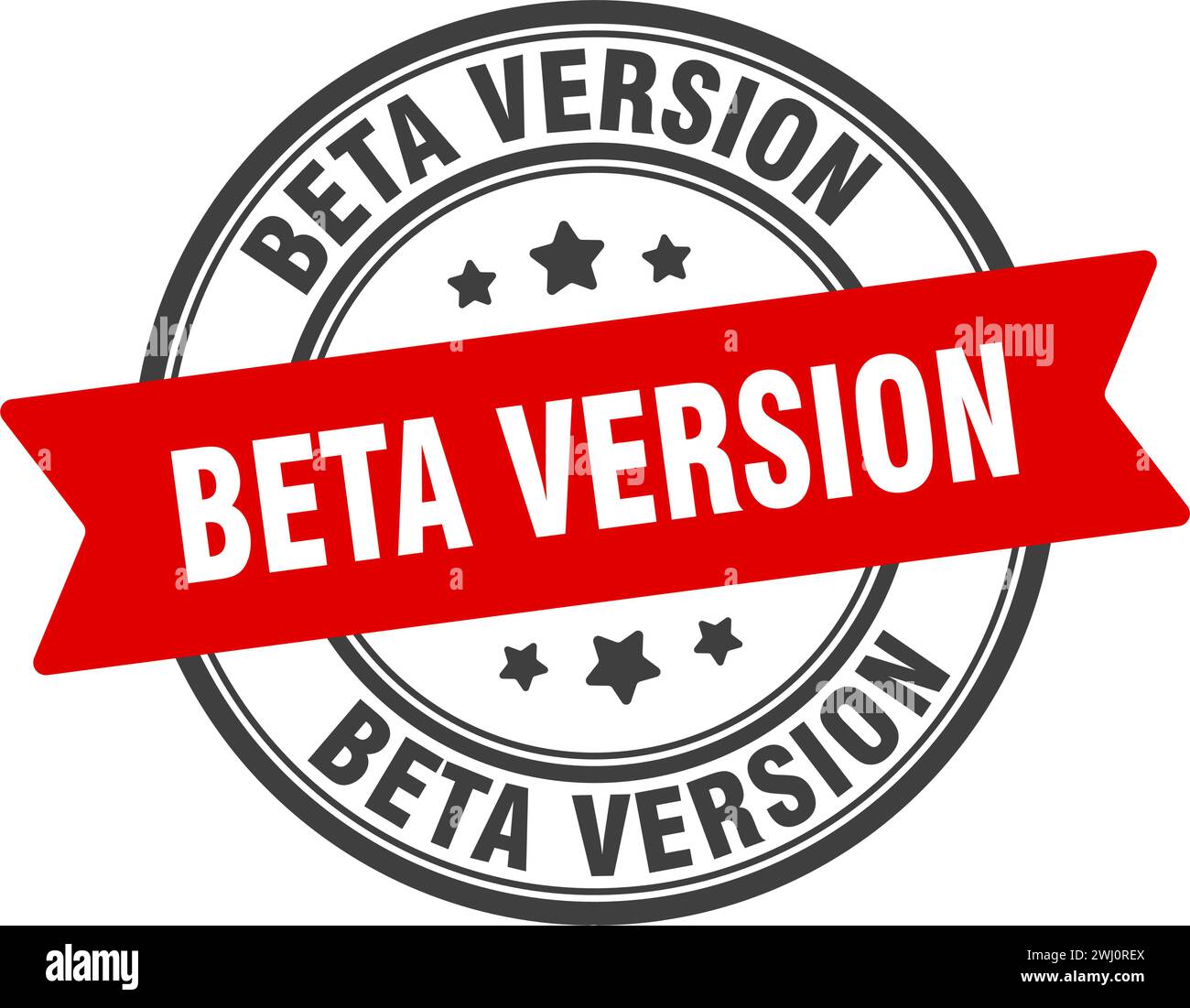 beta version stamp. beta version round sign. label on transparent background Stock Vector