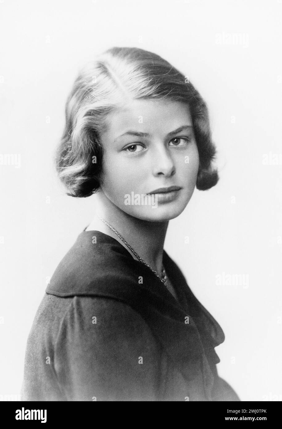 Swedish actress Ingrid Bergman, 14 years old. Self-Portrait 1929 Stock Photo