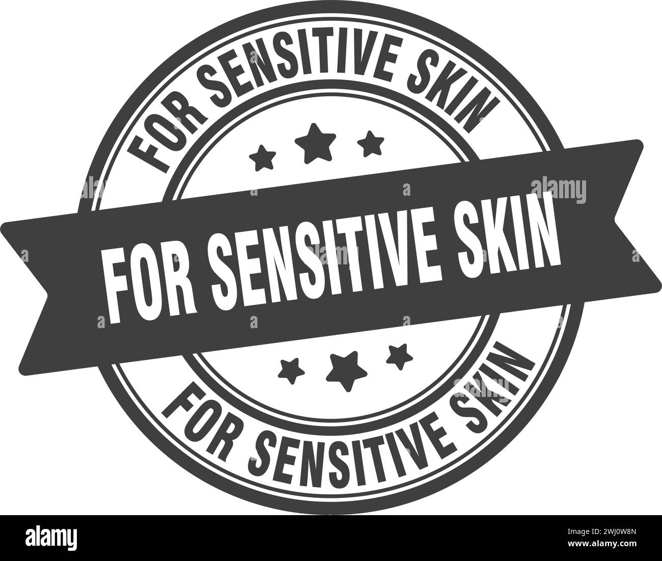 for sensitive skin stamp. for sensitive skin round sign. label on ...