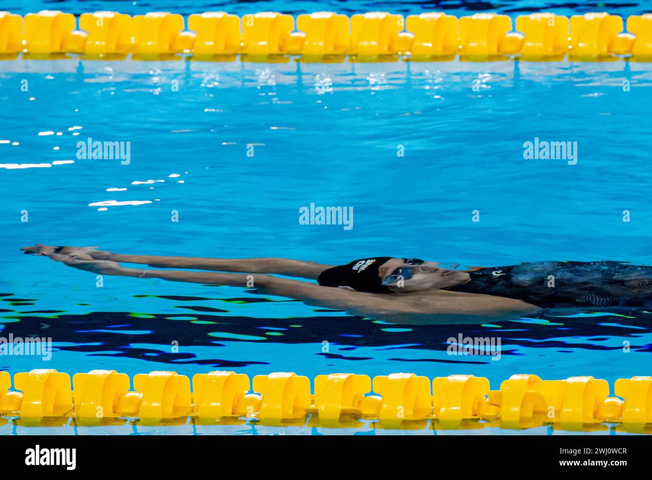 Doha, Qatar. 12th Feb, 2024. Suvana Chetana Baskar of India competes in