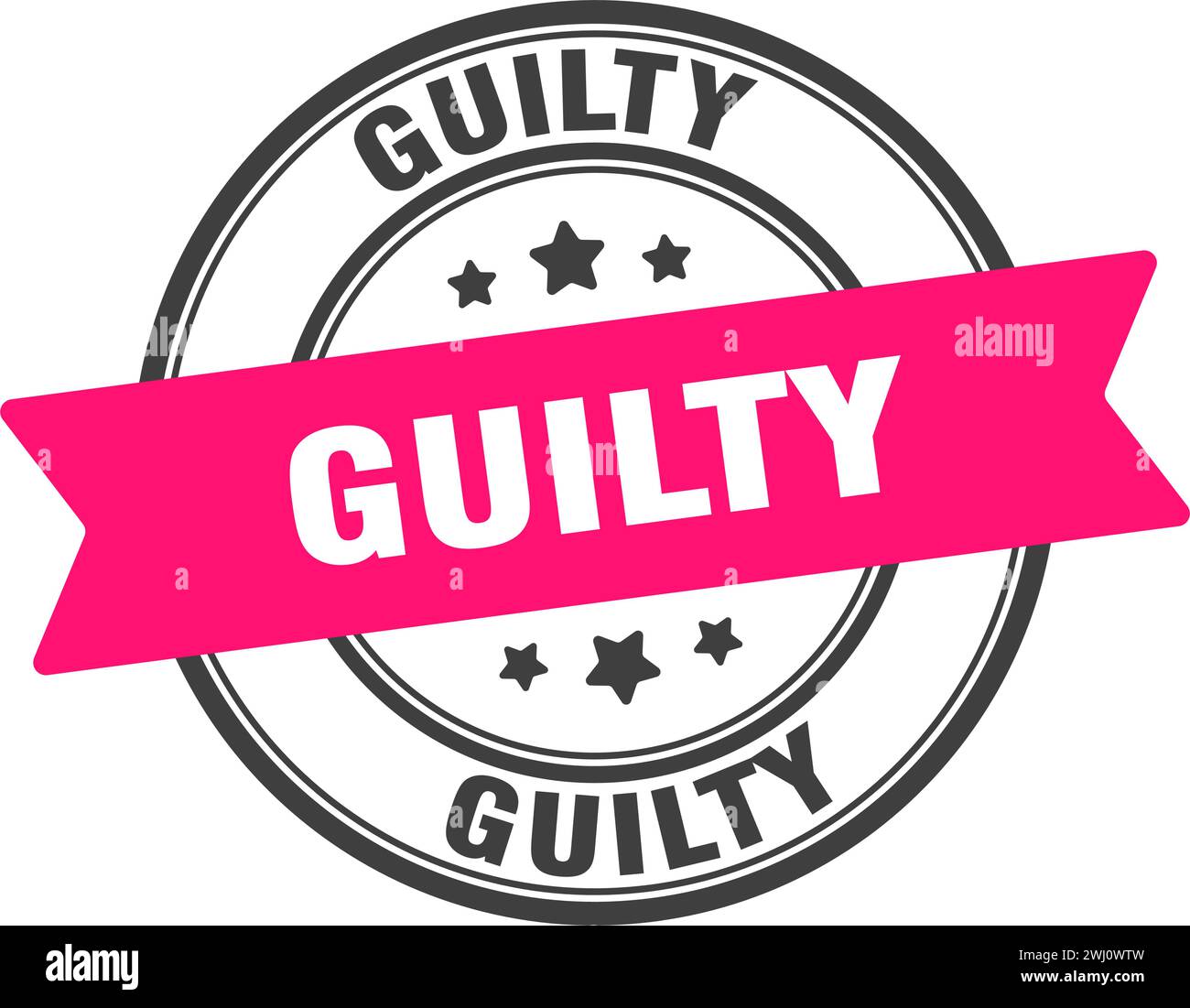 guilty stamp. guilty round sign. label on transparent background Stock ...