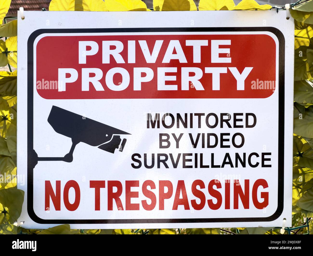 Panneau Anglais Private Property No Trespassing De Klassen, 12 Po X 19