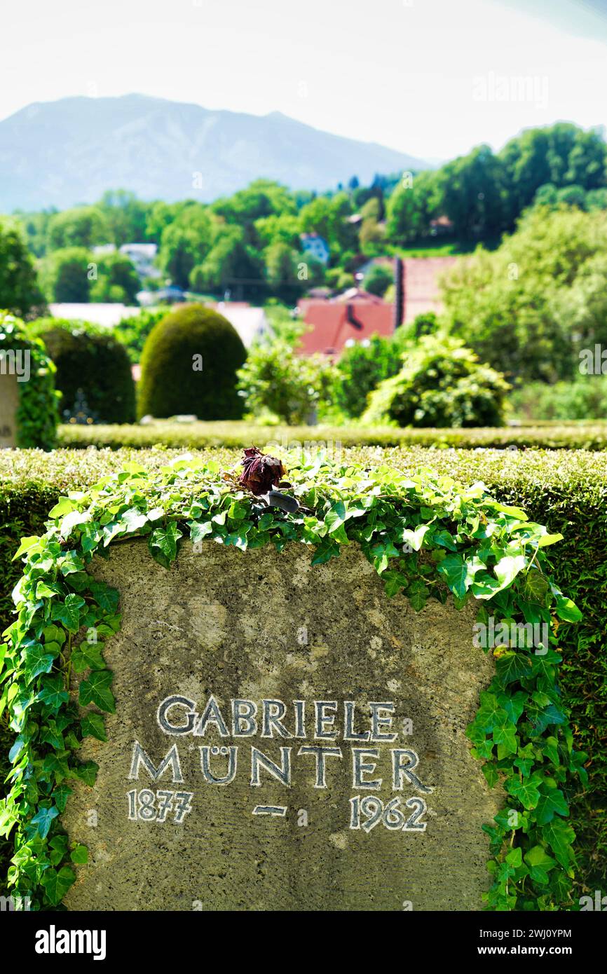 Murnau grave of Gabriele MÃ¼nter Stock Photo