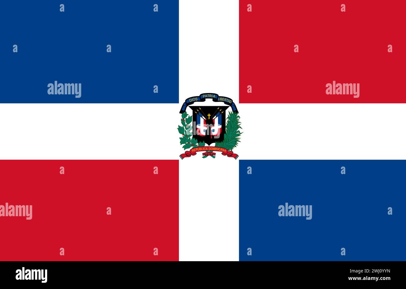 Flag of Dominican Republic. National flag of Dominican Republic. national flag. Dominican Republic. Stock Photo