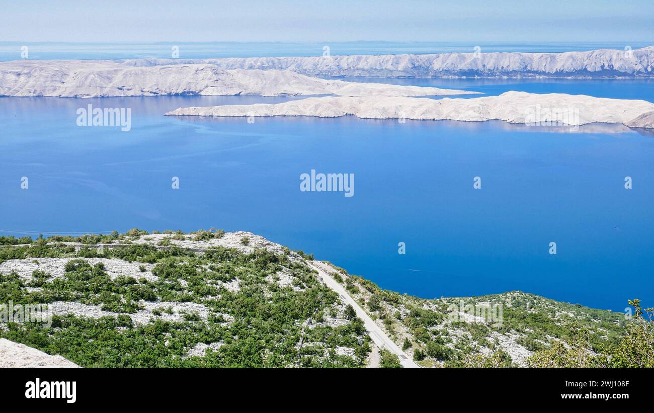 View of the island of Pag in Northern Dalmatia, Croatia, Southeastern Europe Stock Photo