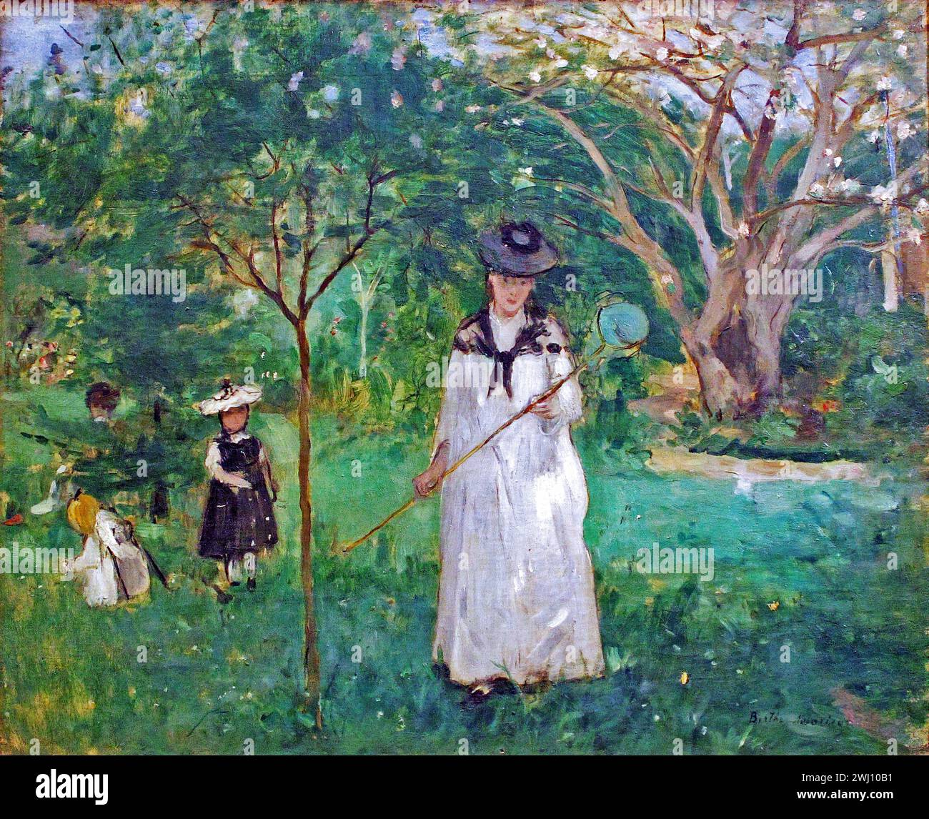 Berthe Morisot - Chasing butterflies [1874] Stock Photo