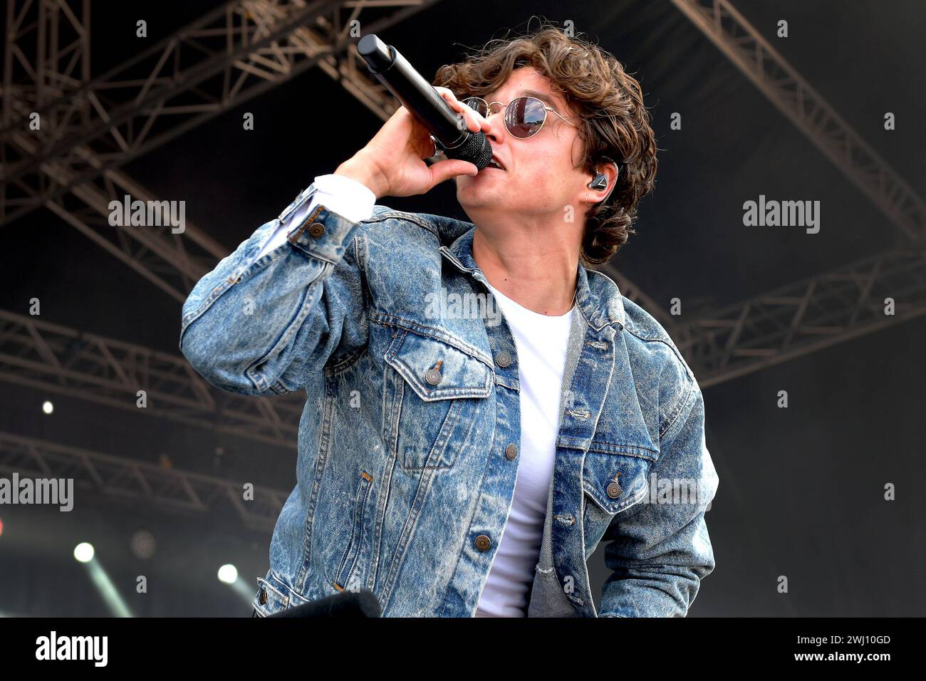 Rock band the Vamps live on stage, South Tyneside Music Festival 10 July 2023, Bents Park, South Shields, Northeast England, UK Stock Photo