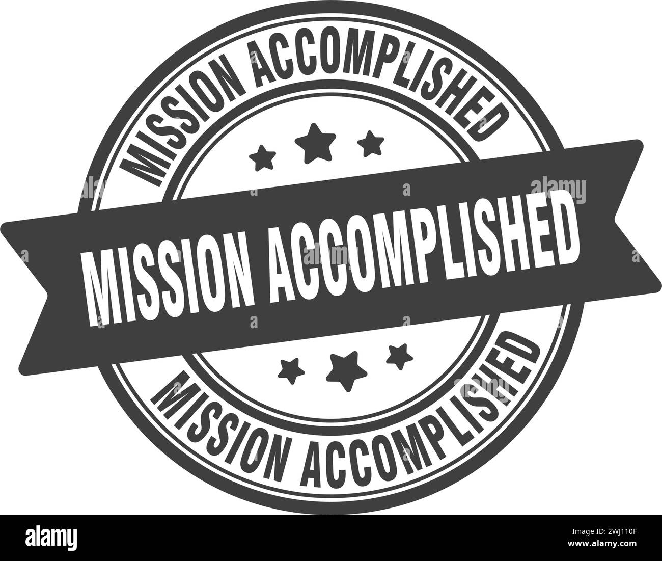 mission accomplished stamp. mission accomplished round sign. label on transparent background Stock Vector