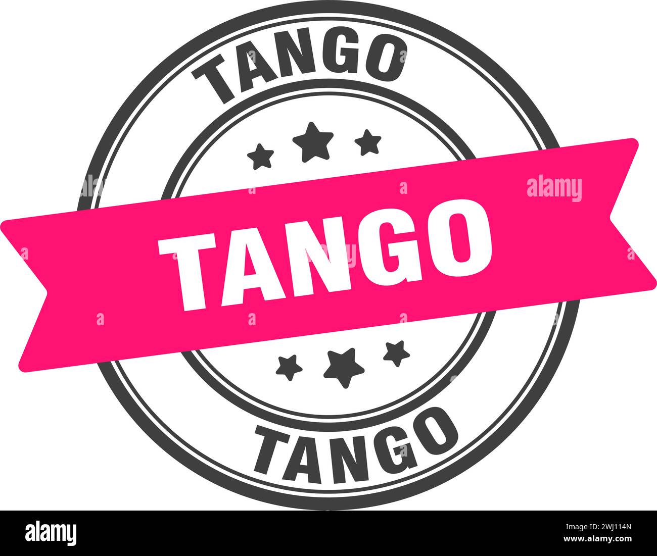 tango stamp. tango round sign. label on transparent background Stock Vector