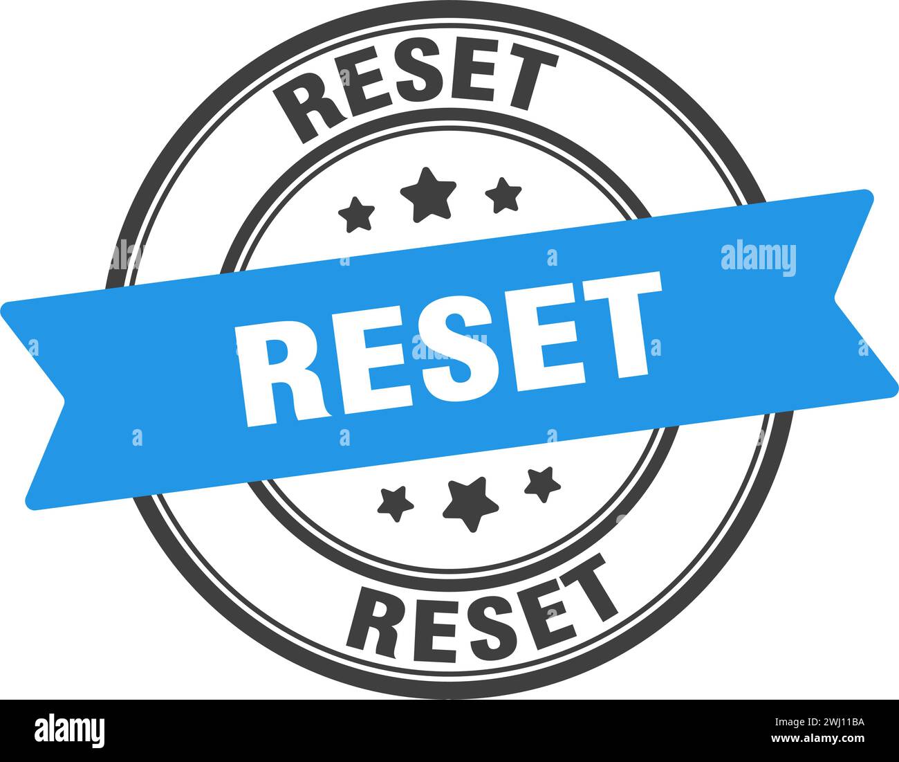 reset stamp. reset round sign. label on transparent background Stock Vector