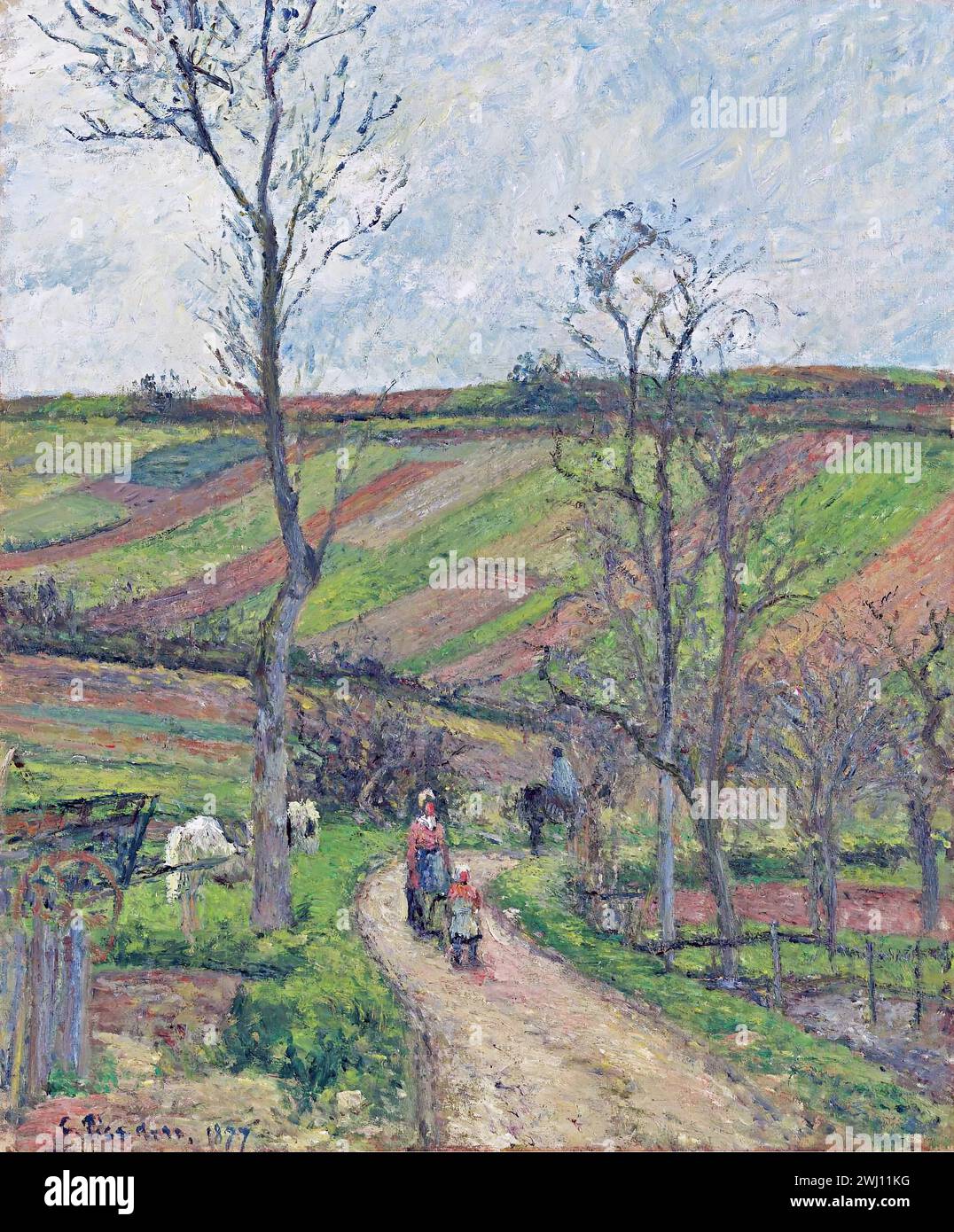 Camille Pissarro - The road by the Hermitage, Pontoise [1877] Stock ...