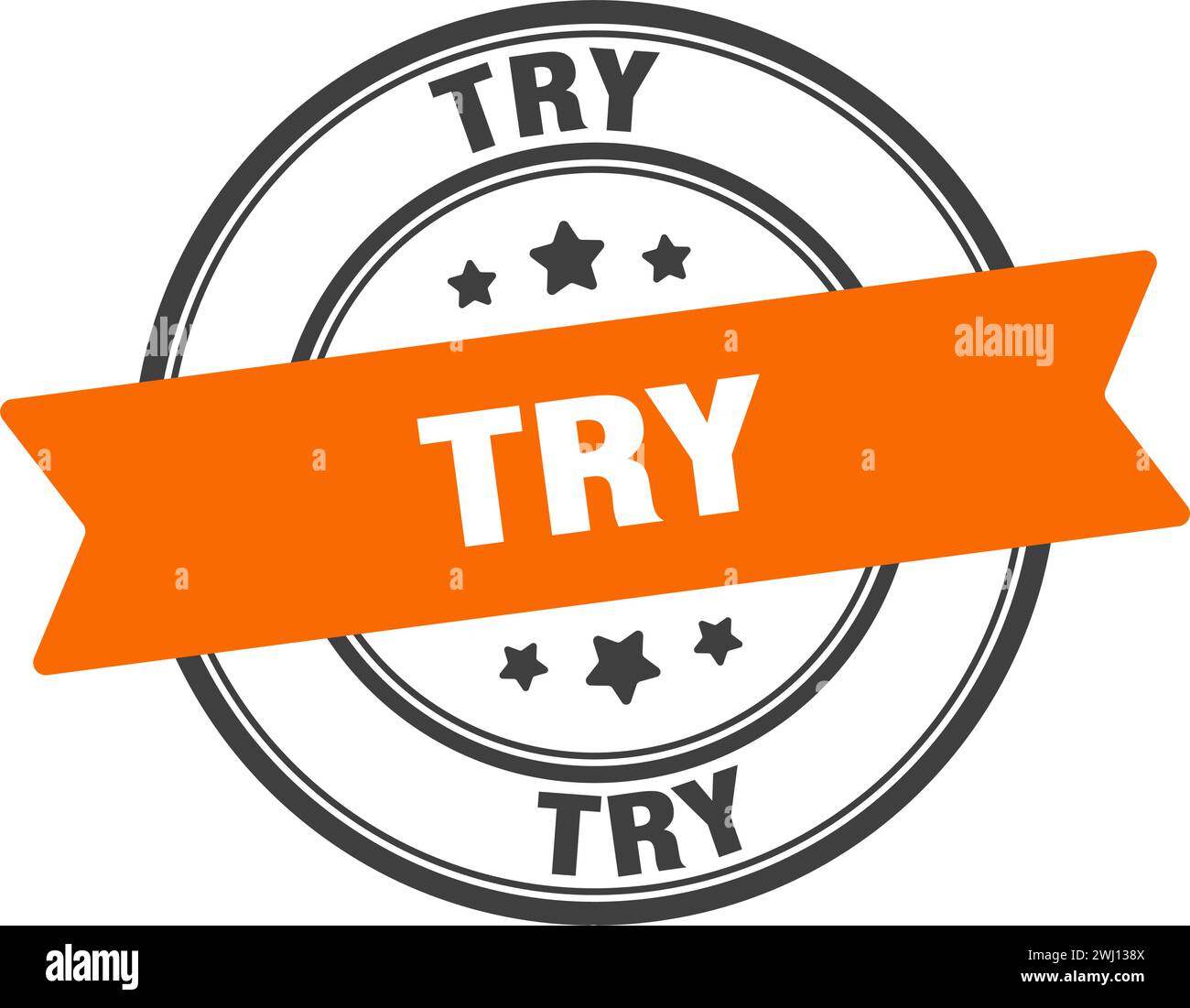 try stamp. try round sign. label on transparent background Stock Vector ...