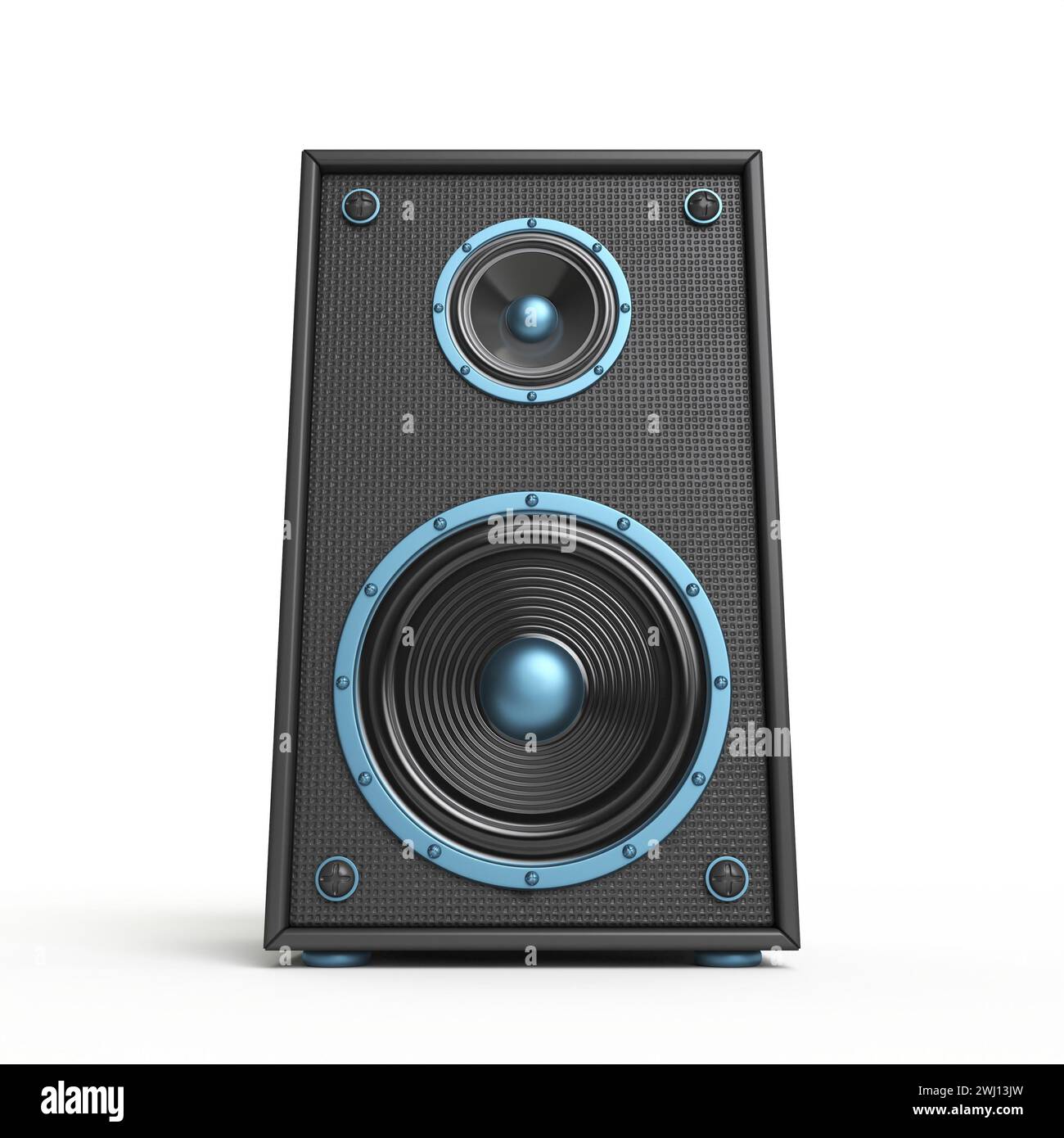 Black and blue speaker Front view 3D Stock Photo - Alamy