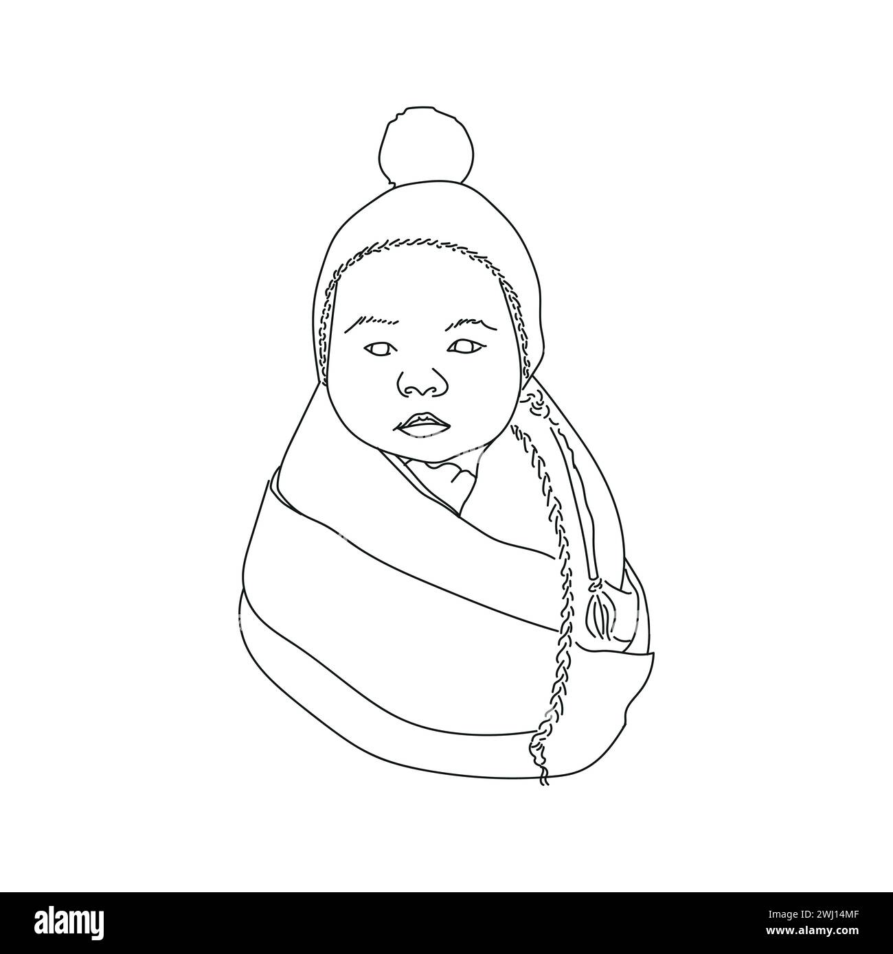 baby vector line artin white background Stock Vector