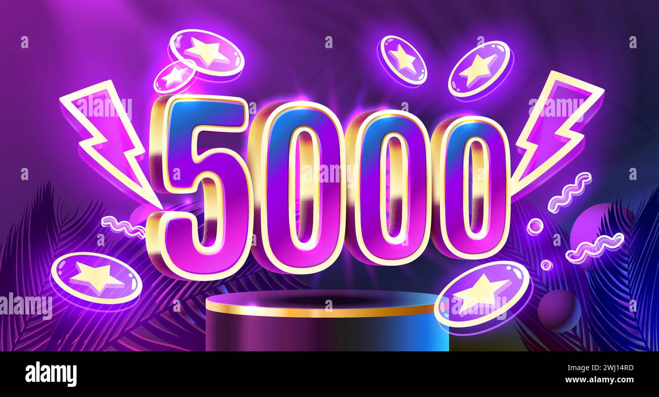 Free coins 5000, promo flyer poster, banner game play. Vector Stock ...