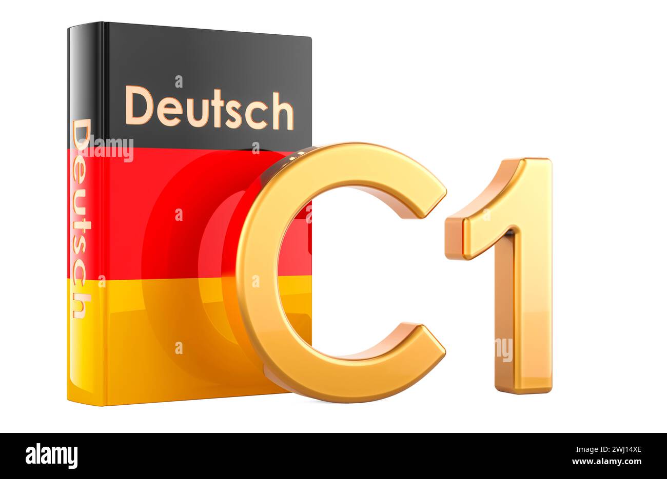 C1 German level, concept. Level Advanced, 3D rendering isolated on white background Stock Photo