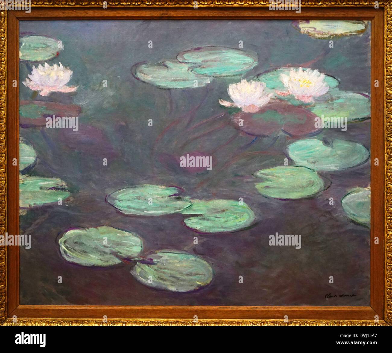 Pink Water Lilies.(1897-1899) by Claude Monet (1840-1926).France.French Stock Photo