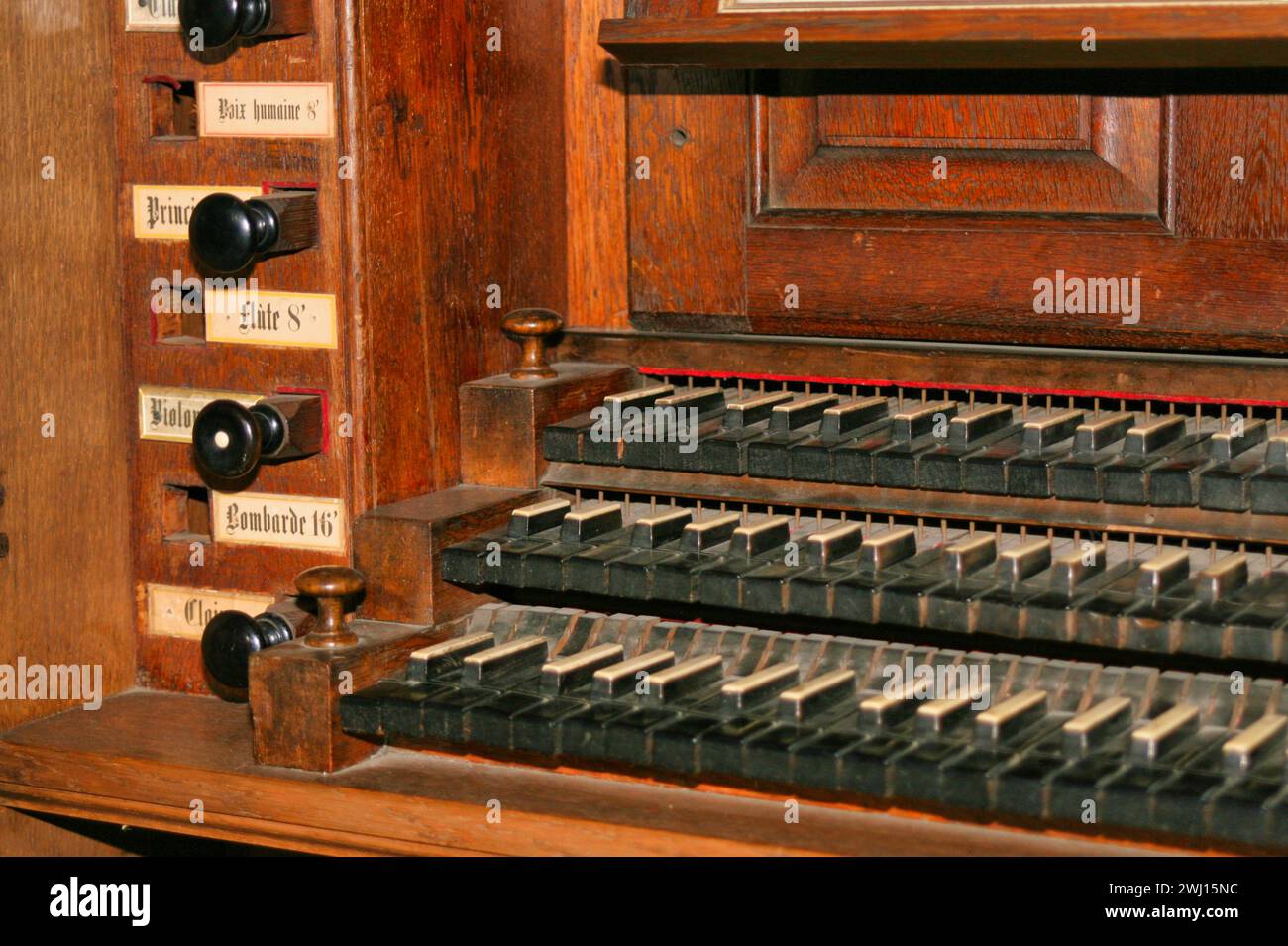 Organ in the Protestant Church of St. Thomas in Strasbourg Stock Photo