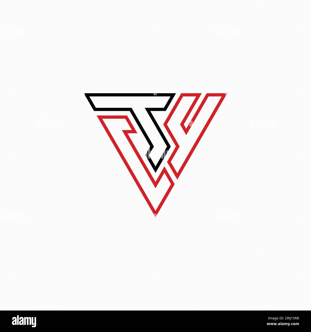 Logo design graphic concept creative premium vector stock letter initial CT4 or CTY font line triangle. Related to monogram sport fitness active brand Stock Vector
