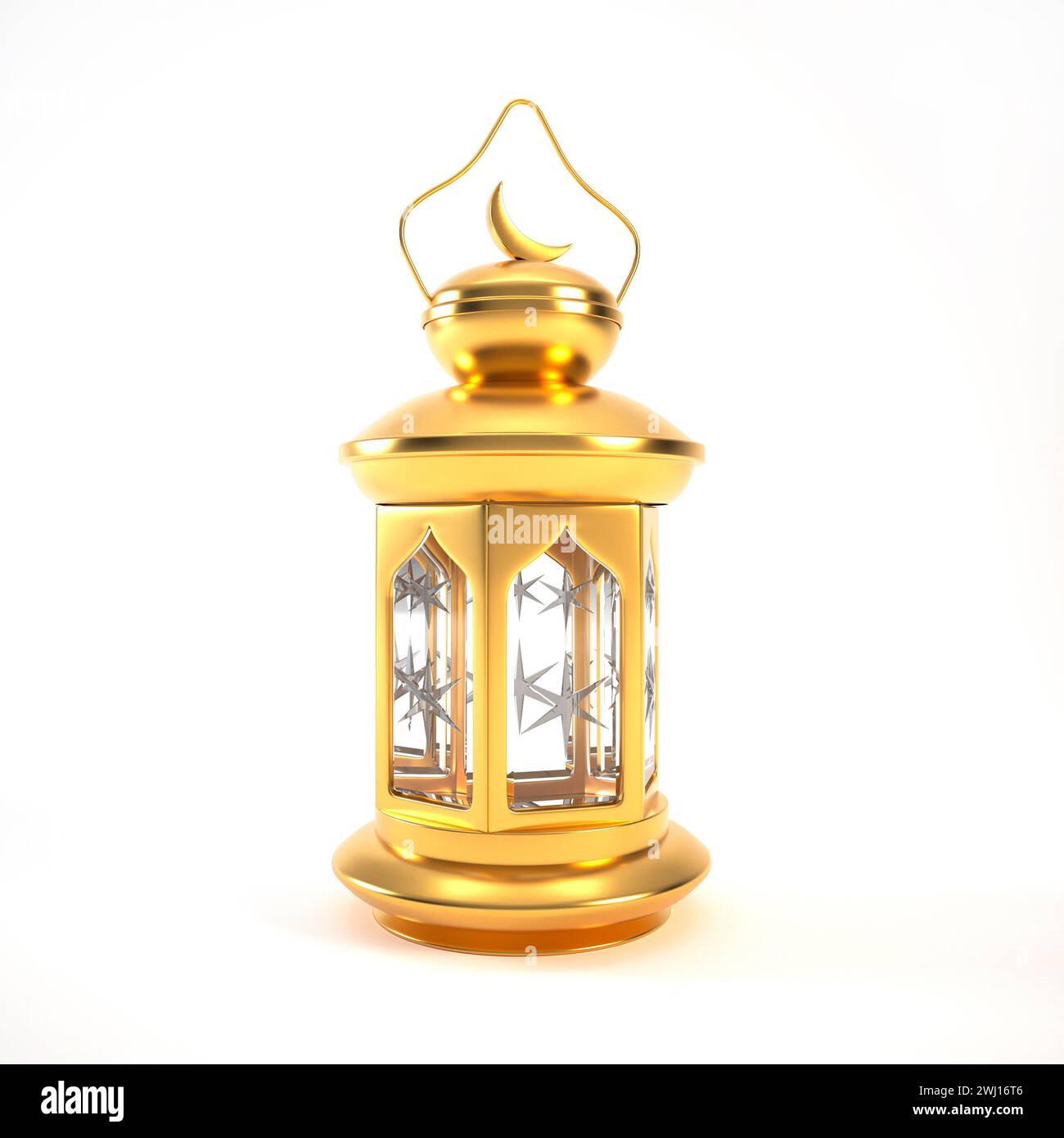 Arabic lantern 3d isolated on white background. Golden lantern, 3d ...