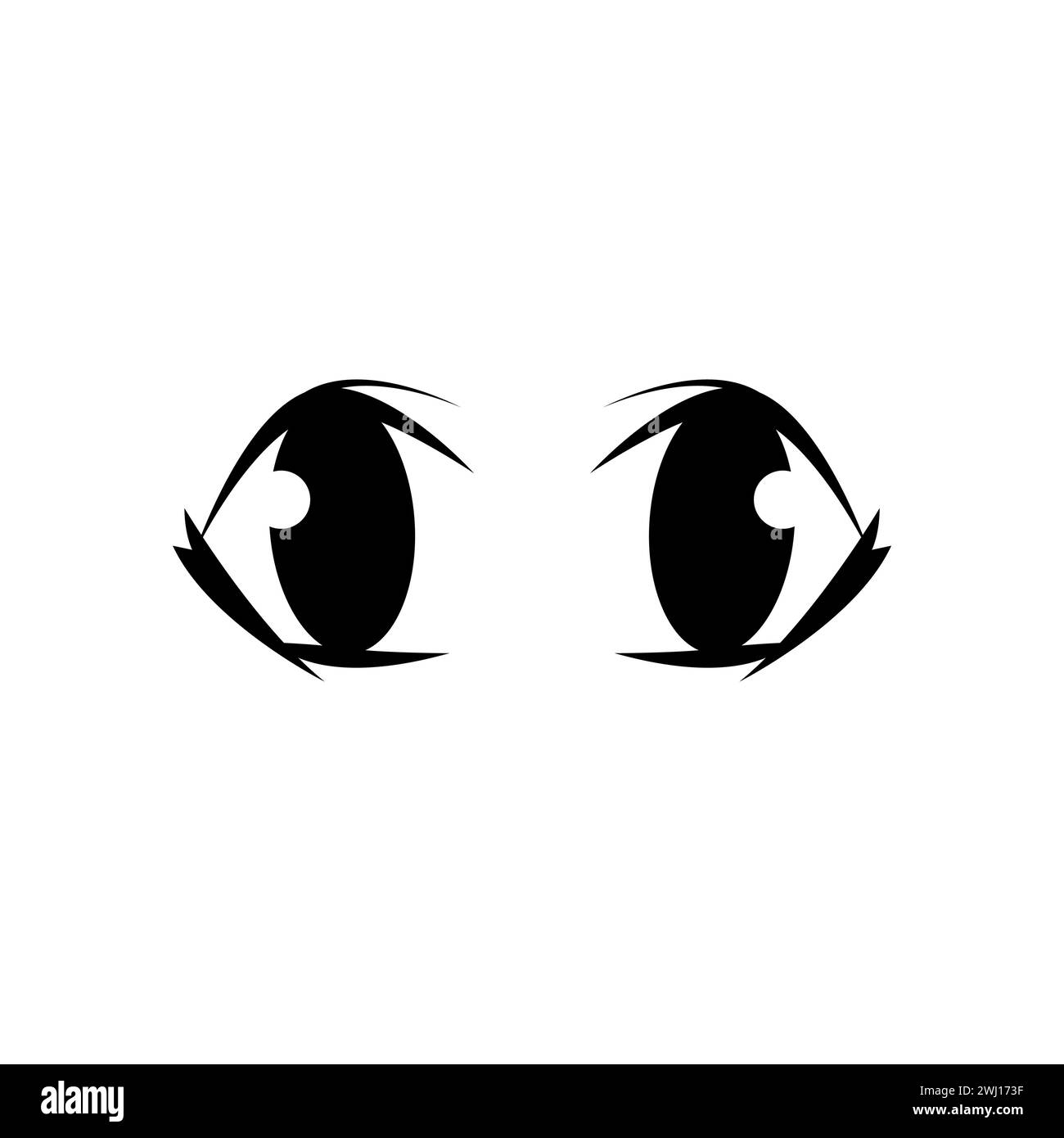 Cartoon eyes line icon. Cartoon character expressions. Vector isolated ...