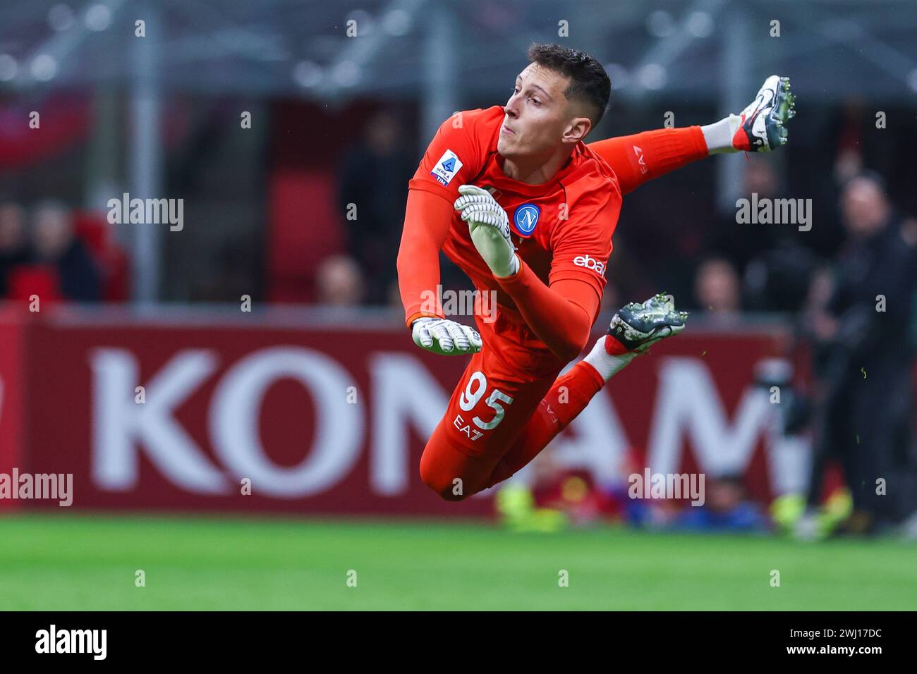 Milan, Italy. 11th Feb, 2024. Pierluigi Gollini of SSC Napoli seen in action during Serie A 2023/24 football match between AC Milan and SSC Napoli at San Siro Stadium. Final scores; Milan 1 | 0 Napoli. Credit: SOPA Images Limited/Alamy Live News Stock Photo