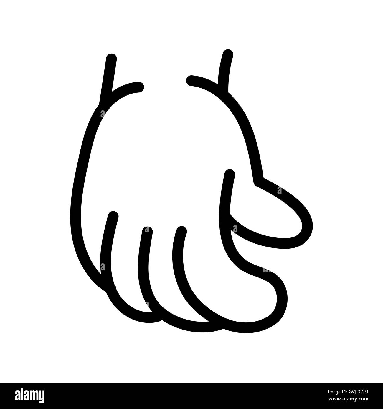 Cartoon gesture line icons set. Character hand. Vector isolated element ...