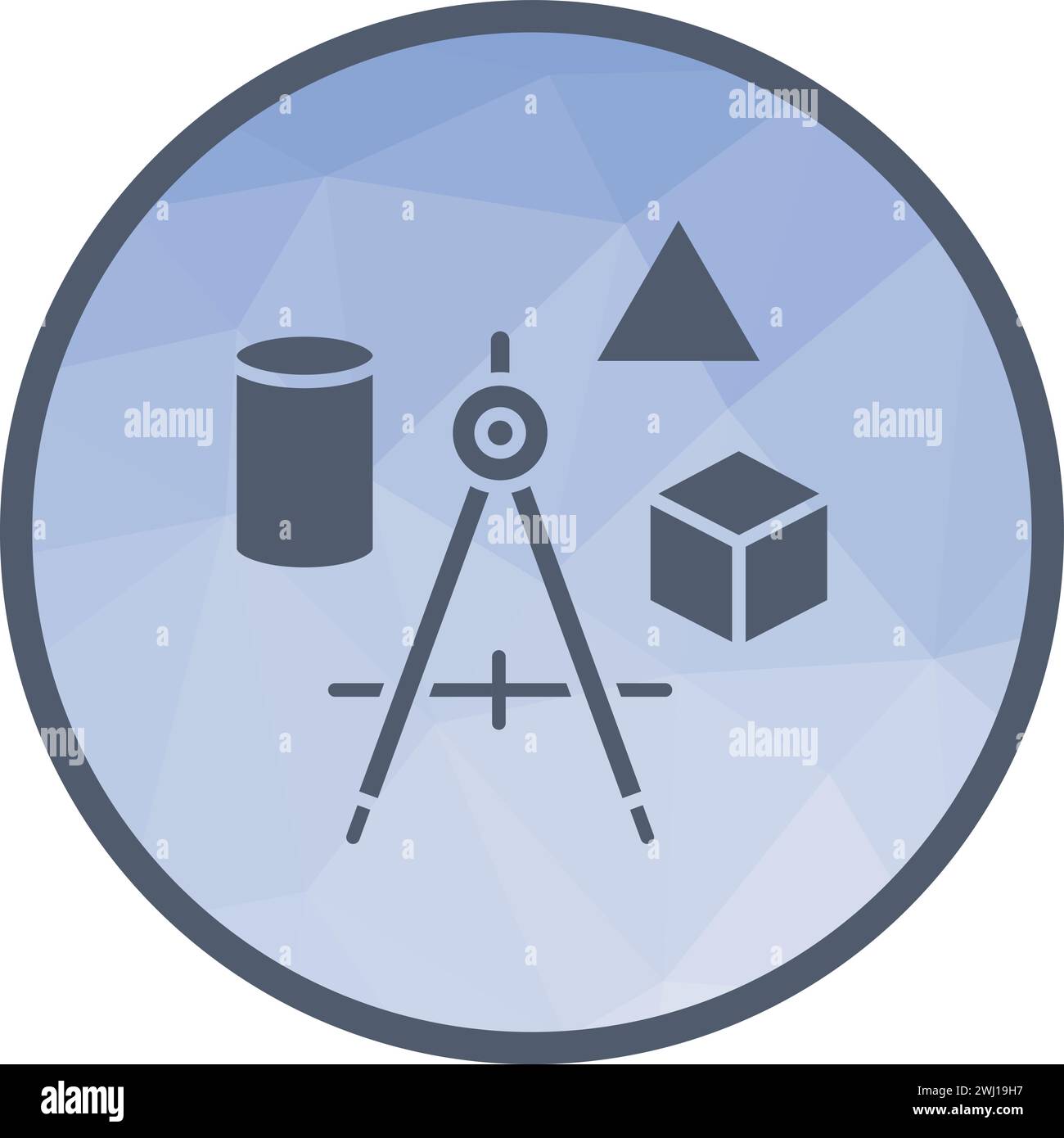 Studying Geometry icon vector image. Stock Vector