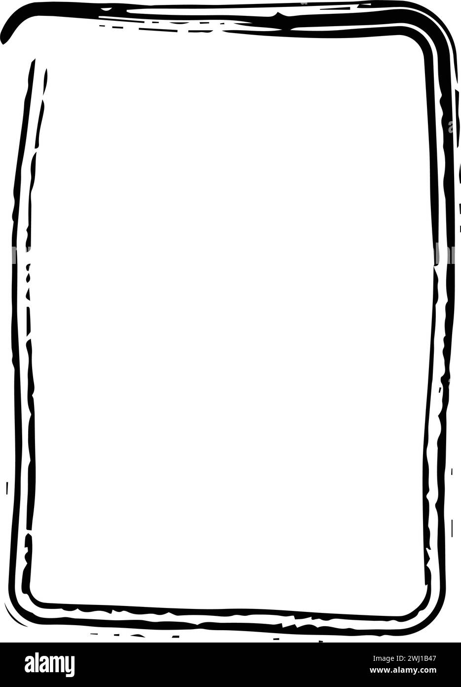 Frame border curved grunge shape icon, vertical rectangle decorative ...