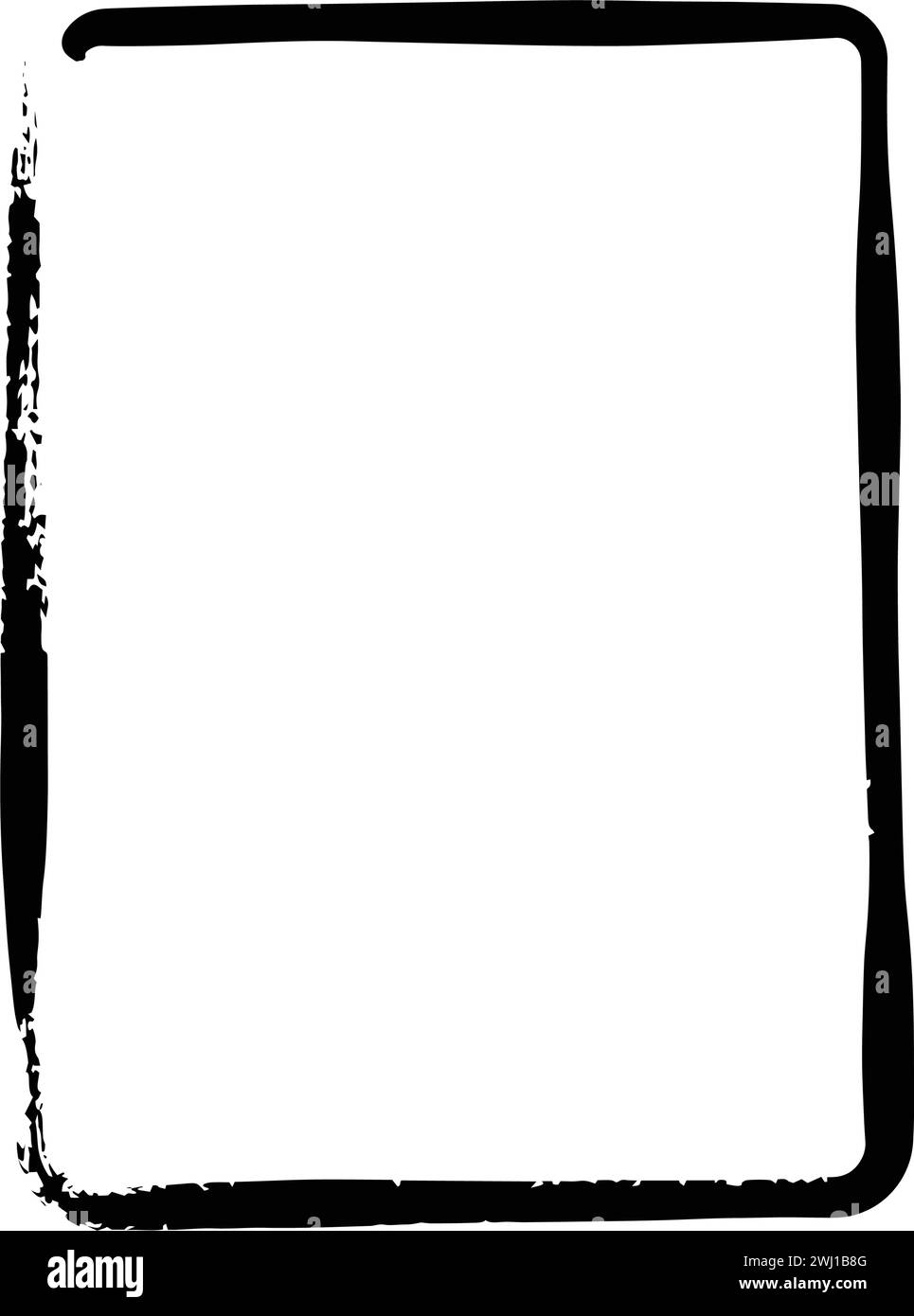 Frame border curved grunge shape icon, vertical rectangle decorative ...