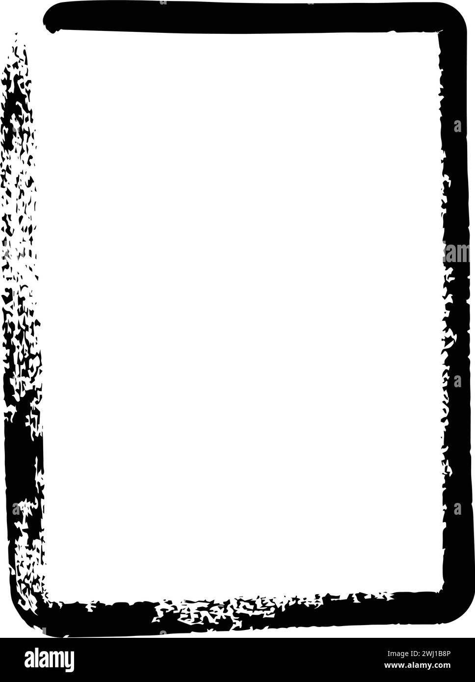 Frame border curved grunge shape icon, vertical rectangle decorative ...