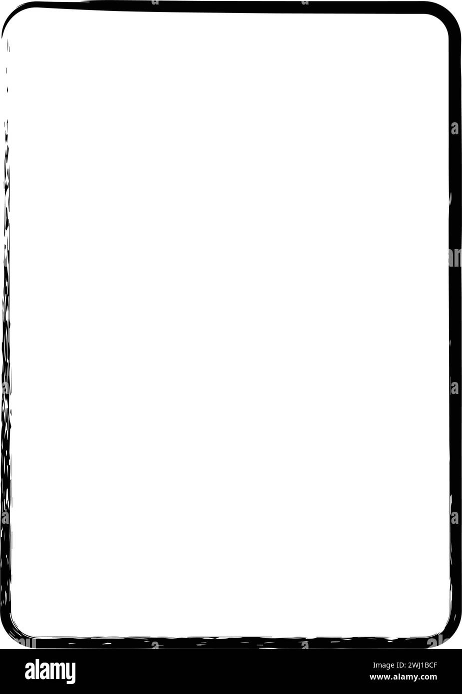 Frame border curved grunge shape icon, vertical rectangle decorative ...