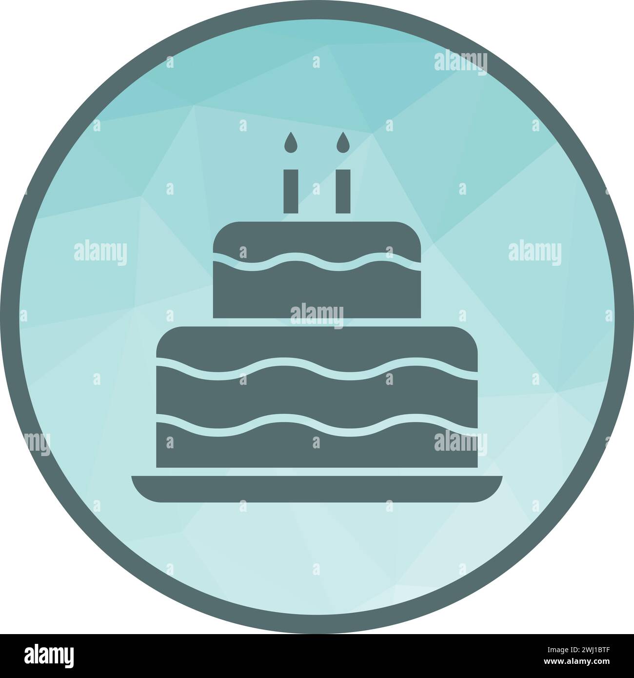 Two layered cake icon vector image. Stock Vector