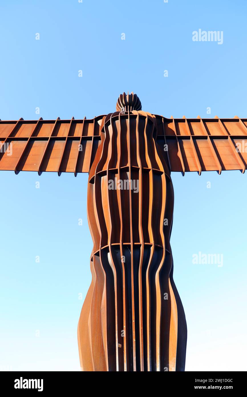 Angel of the North, a monumental steel sculpture by Antony Gormley, Gateshead, Tyne and Wear, England Stock Photo