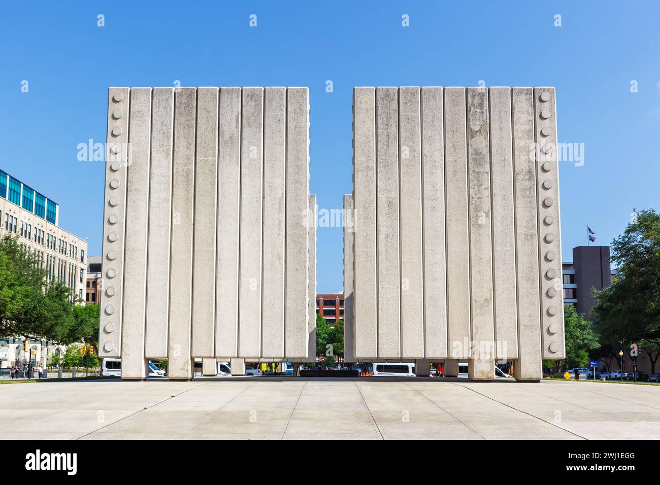 John F. Kennedy Memorial Plaza monument to JFK in Dallas, USA Stock ...