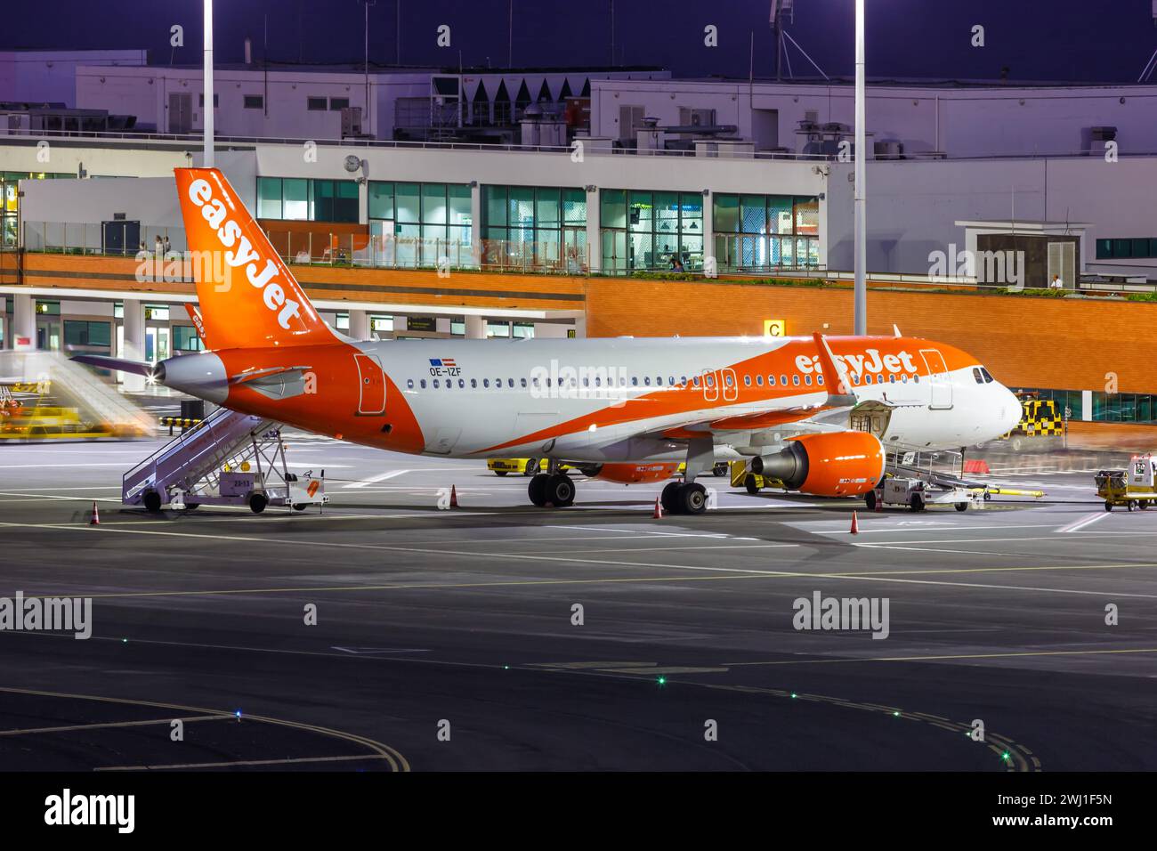 EasyJet Airbus A320 aircraft Funchal airport in Portugal Stock Photo
