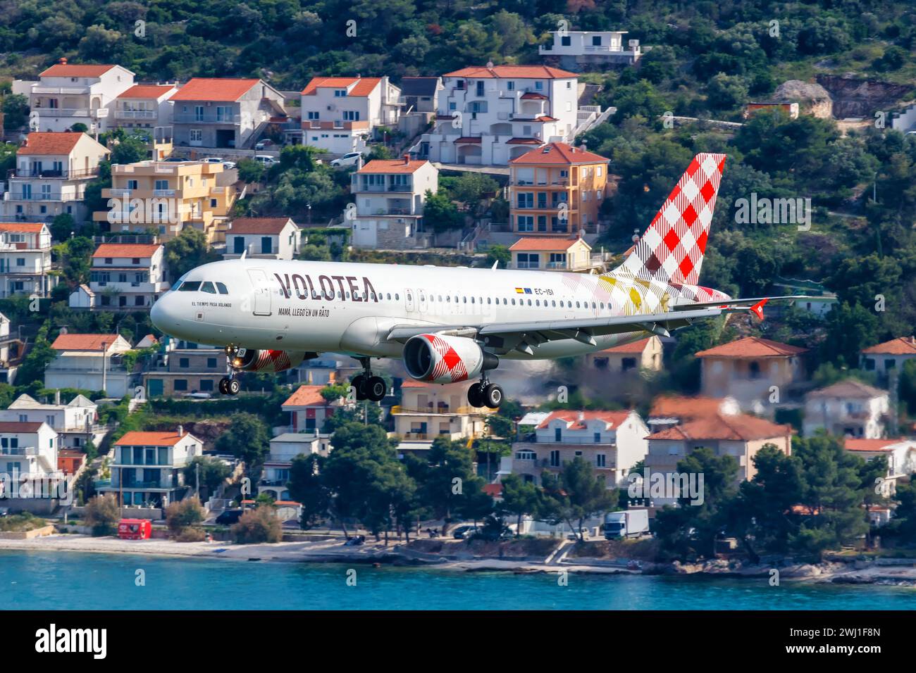 Volotea Airbus A320 aircraft Split Airport in Croatia Stock Photo