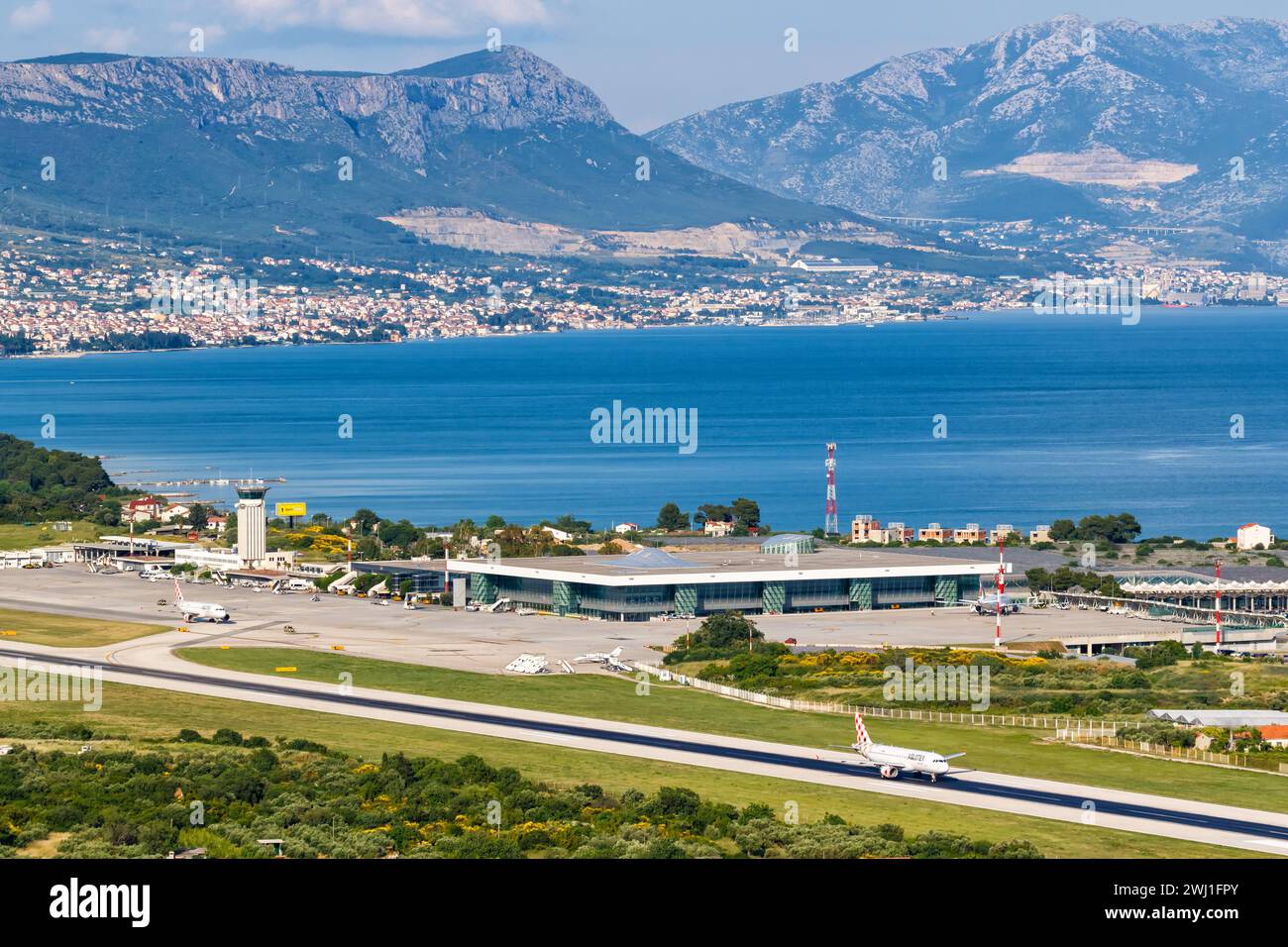 Volotea Airbus aircraft Split Airport in Croatia Stock Photo