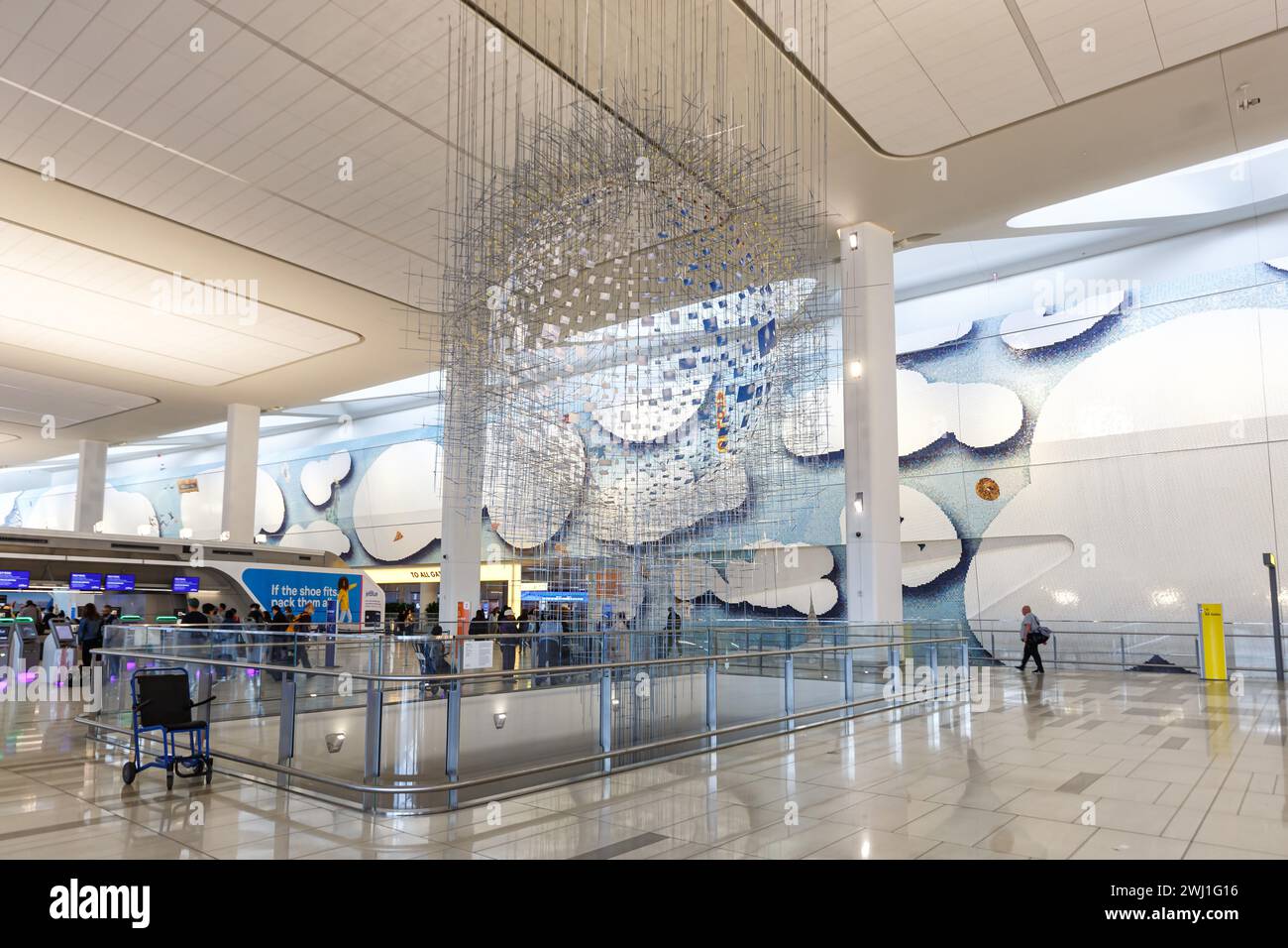 Terminal B of New York LaGuardia Airport (LGA) in the USA Stock Photo