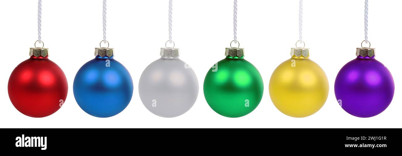 Christmas colorful Christmas baubles baubles ball Christmas decoration isolated cropped clipping Stock Photo