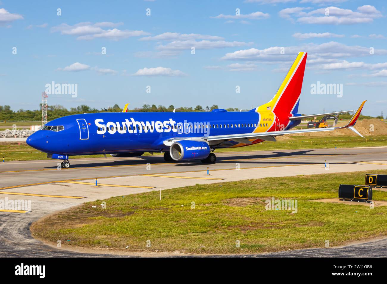Southwest Boeing 737-800 aircraft St. Louis Lambert Airport in the USA Stock Photo