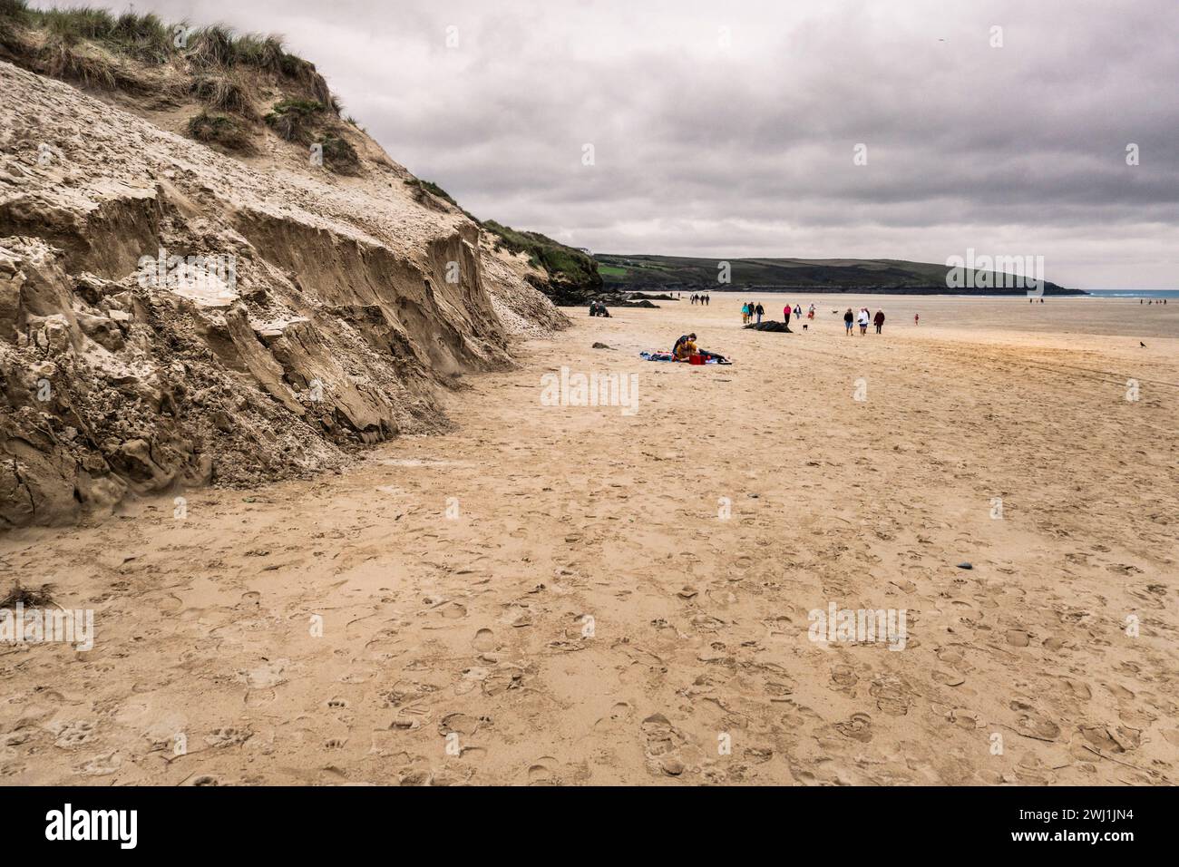 Erosion damage to the Crantock Dune system caused by a high tide in