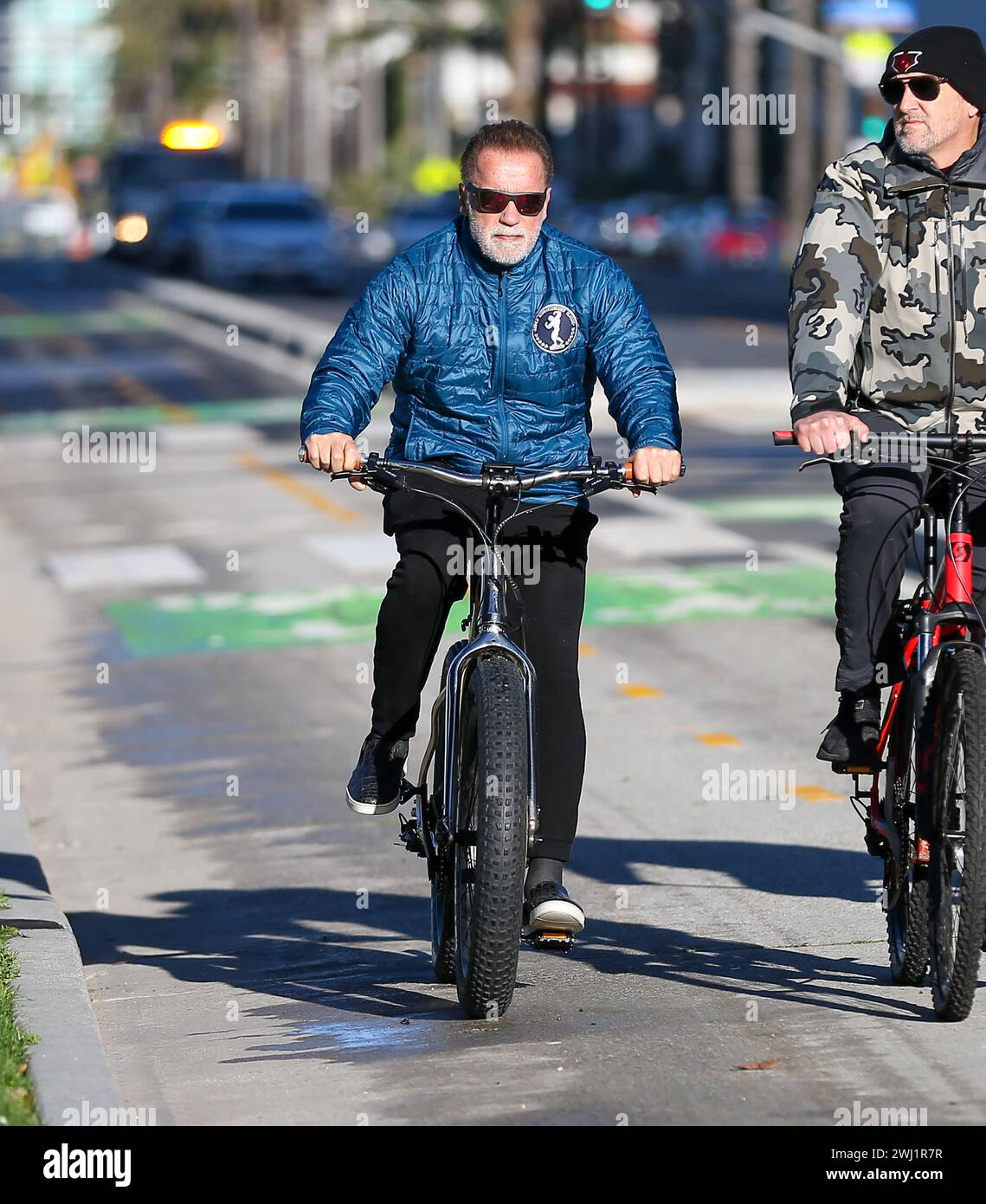 Arnold Schwarzenegger and Ralf Moeller are seen in Los Angeles