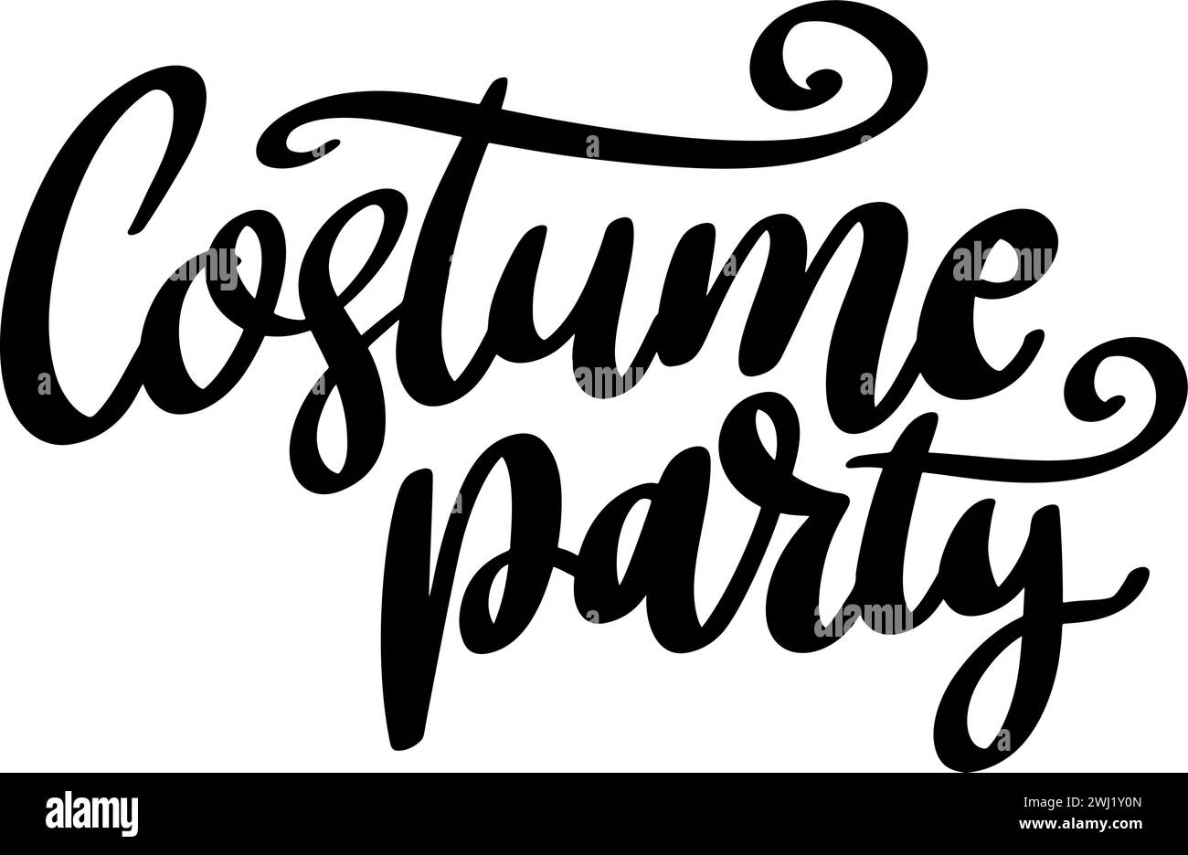 Costume party. Lettering phrase isolated on white background Stock