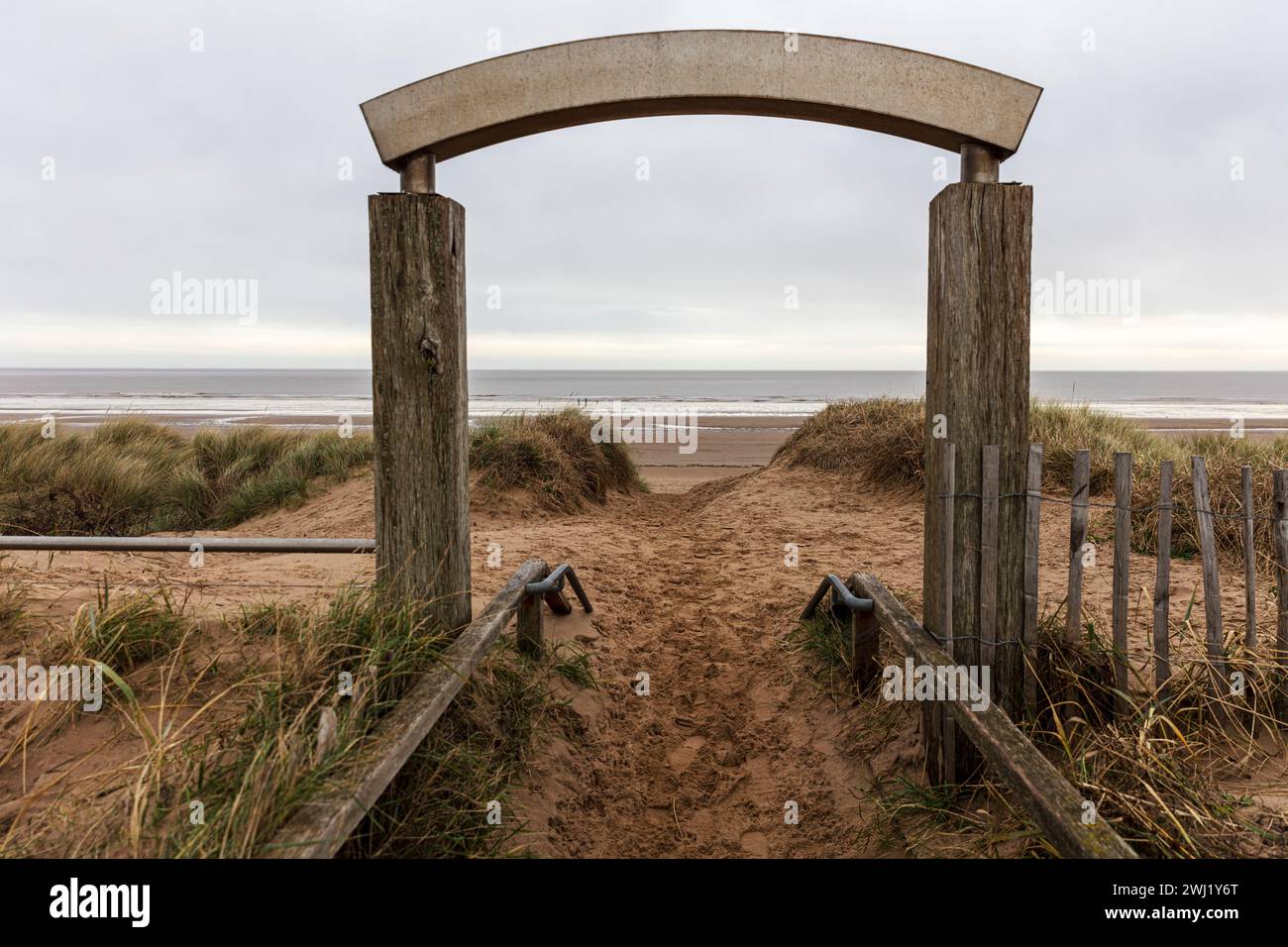 Mablethorpe sea front, Lincolnshire, UK, England, Mablethorpe UK, Mablethorpe coast, Mablethorpe beach, coast, coastal, beach, beaches, sand dunes Stock Photo